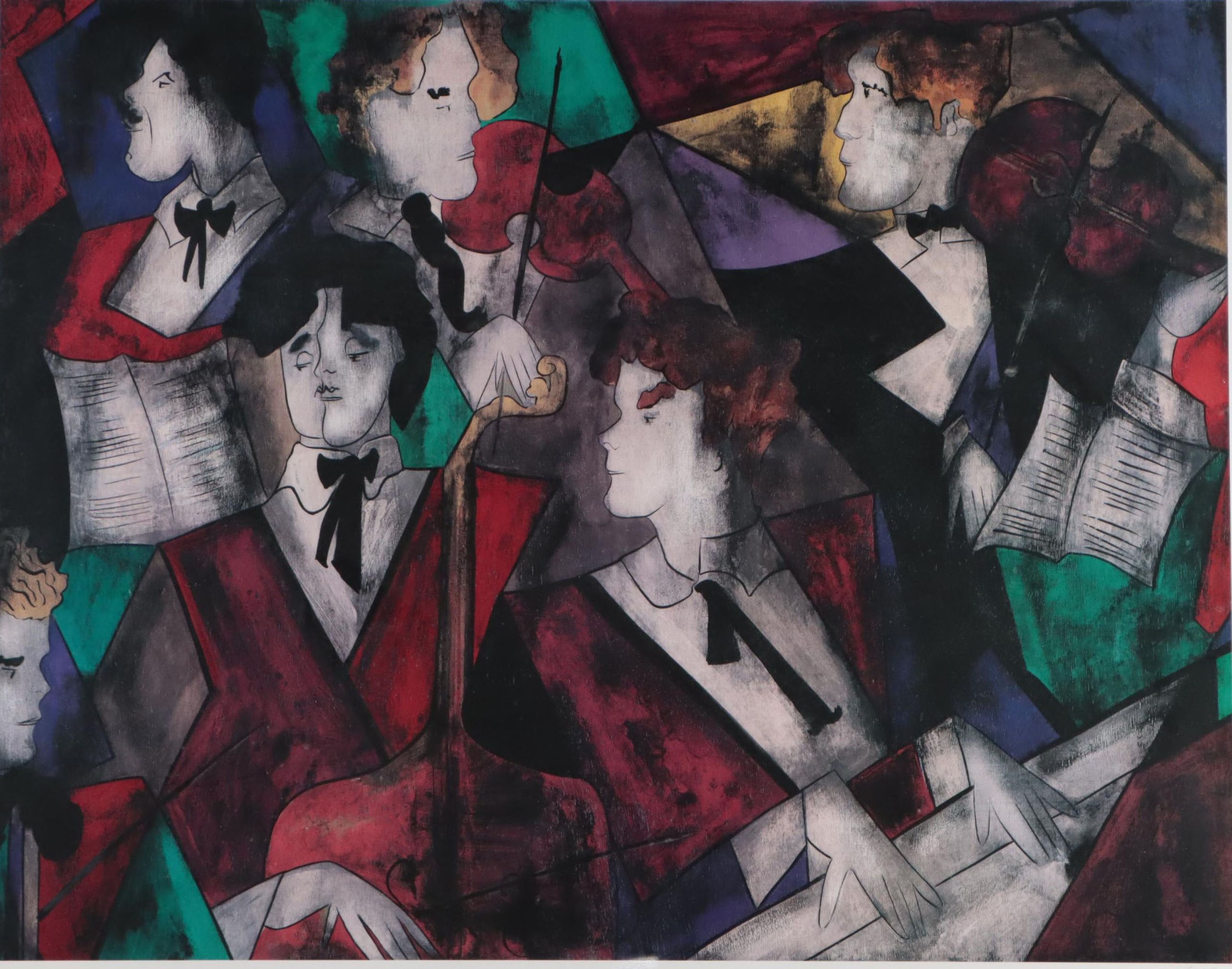 Offset Lithograph After Linda Le Kinff of Musicians, 21st Century