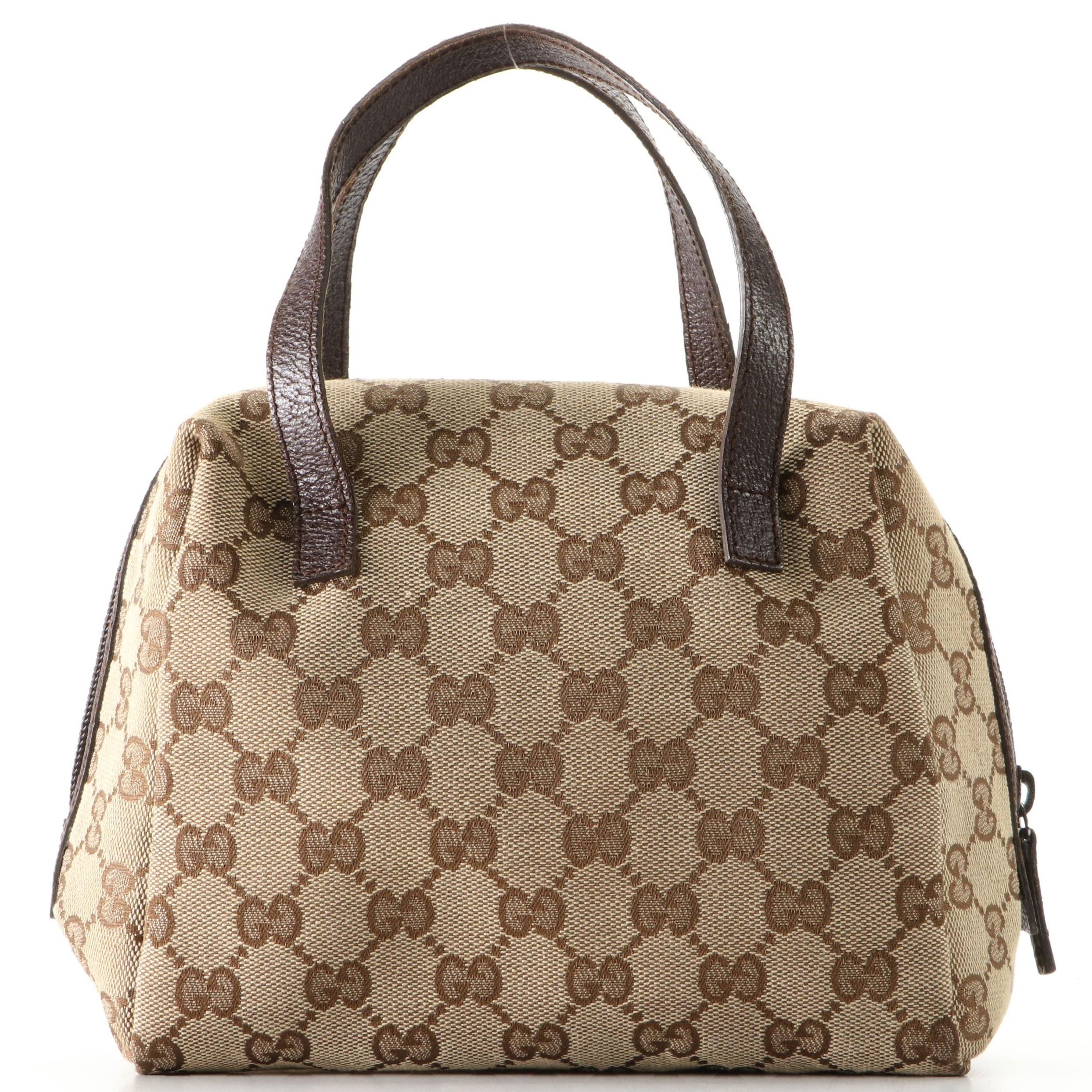 Gucci GG Canvas and Leather Handbag