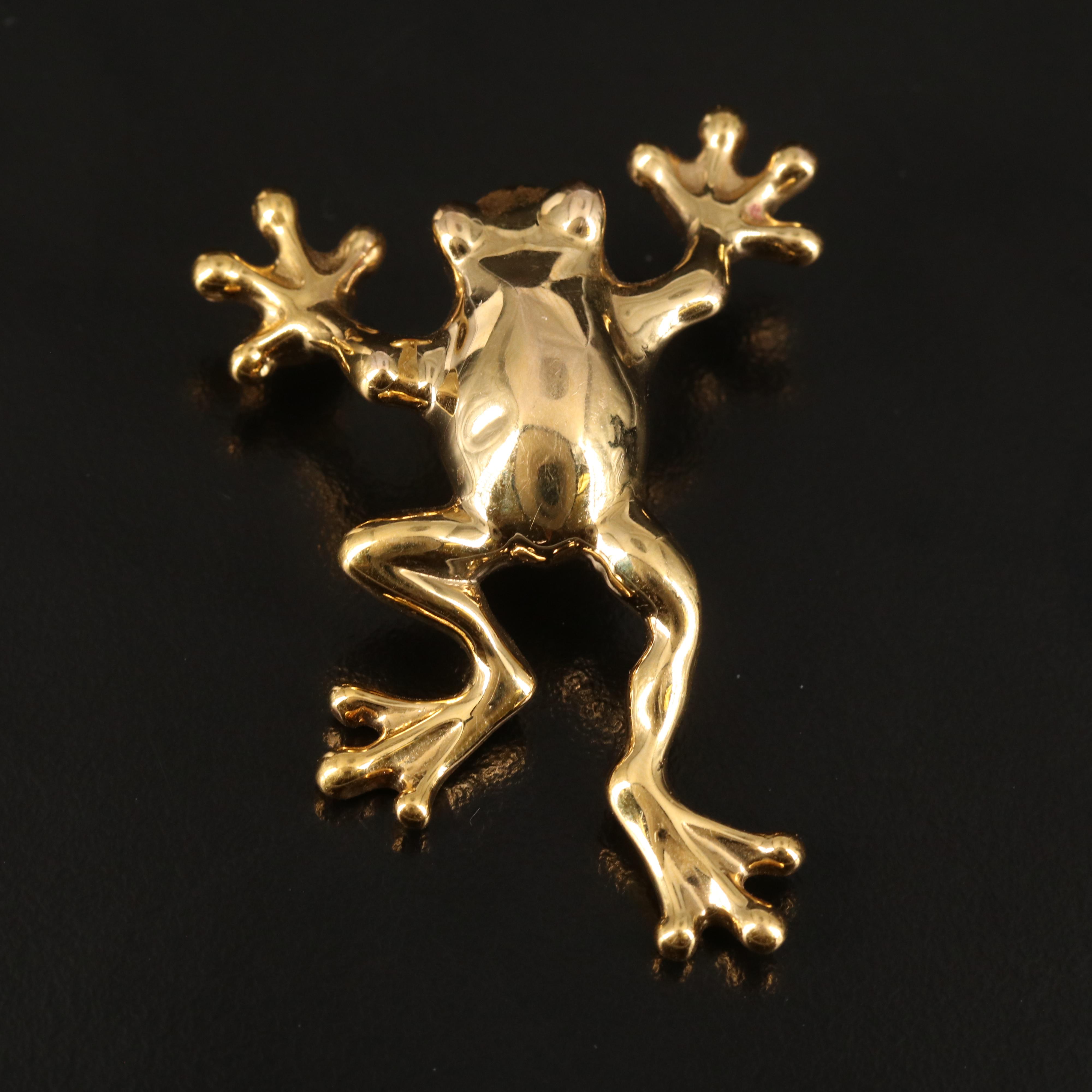 14K Tree Frog Pendant