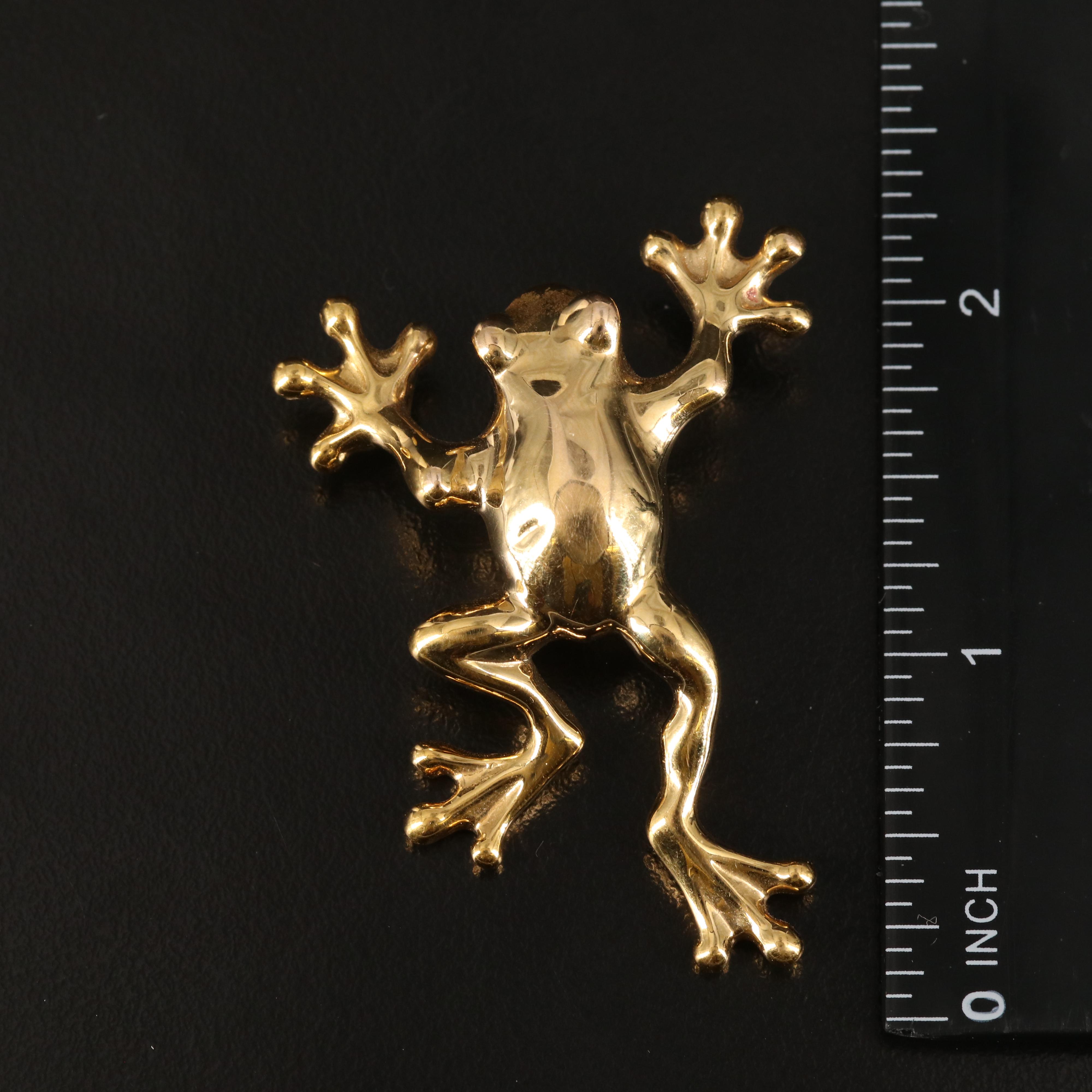 14K Tree Frog Pendant