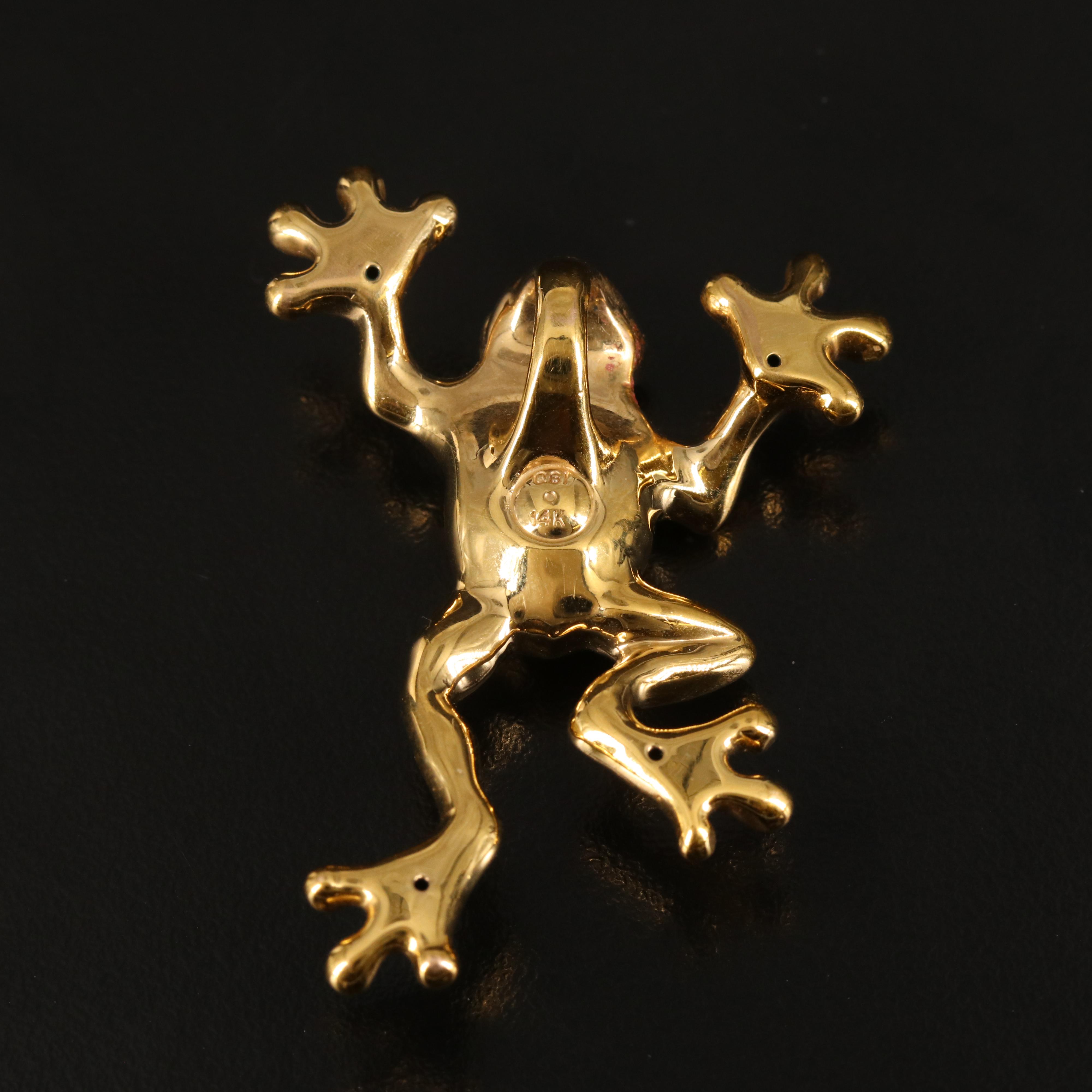 14K Tree Frog Pendant