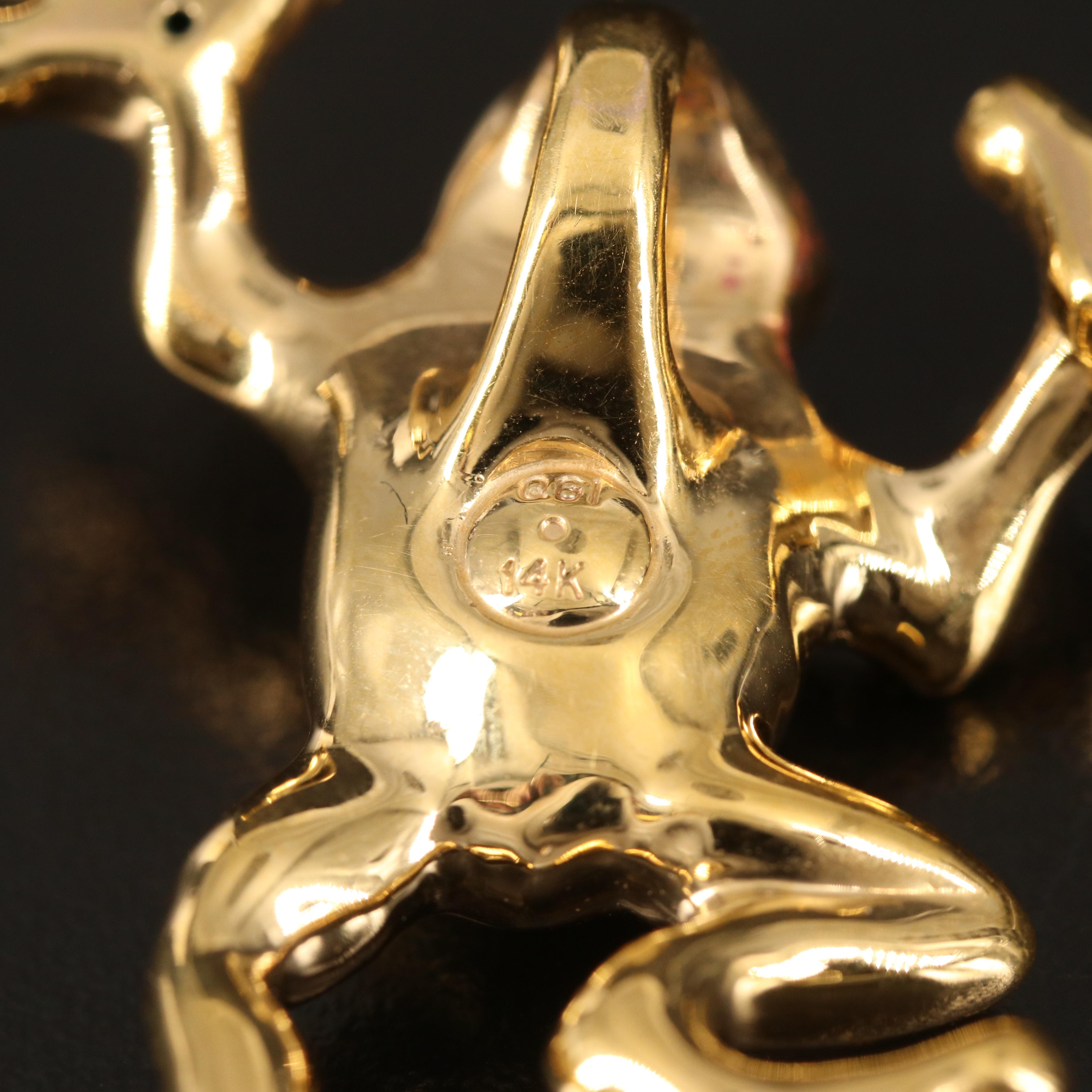 14K Tree Frog Pendant