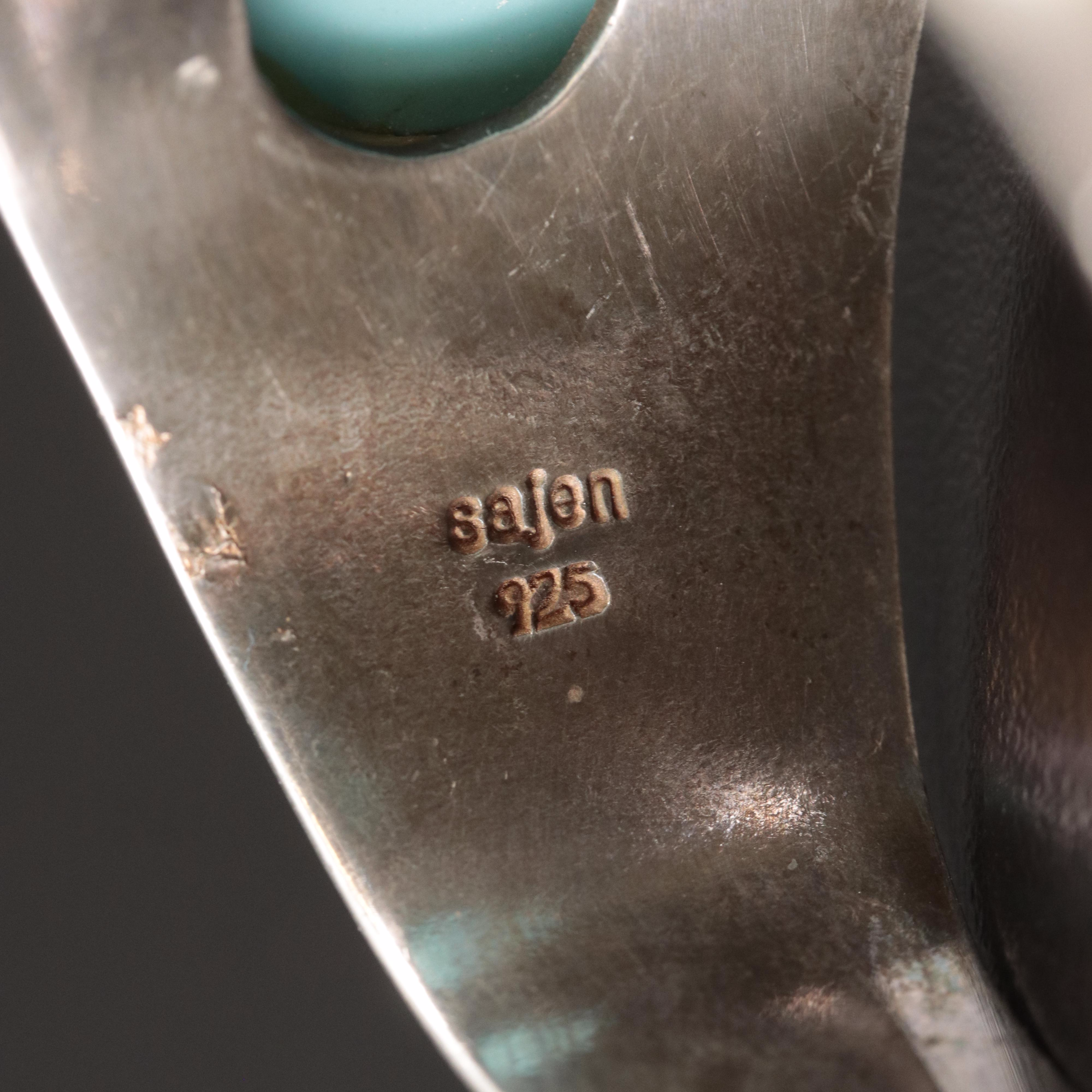 Sajen Sterling Howlite, Amethyst and Topaz Figural Cuff