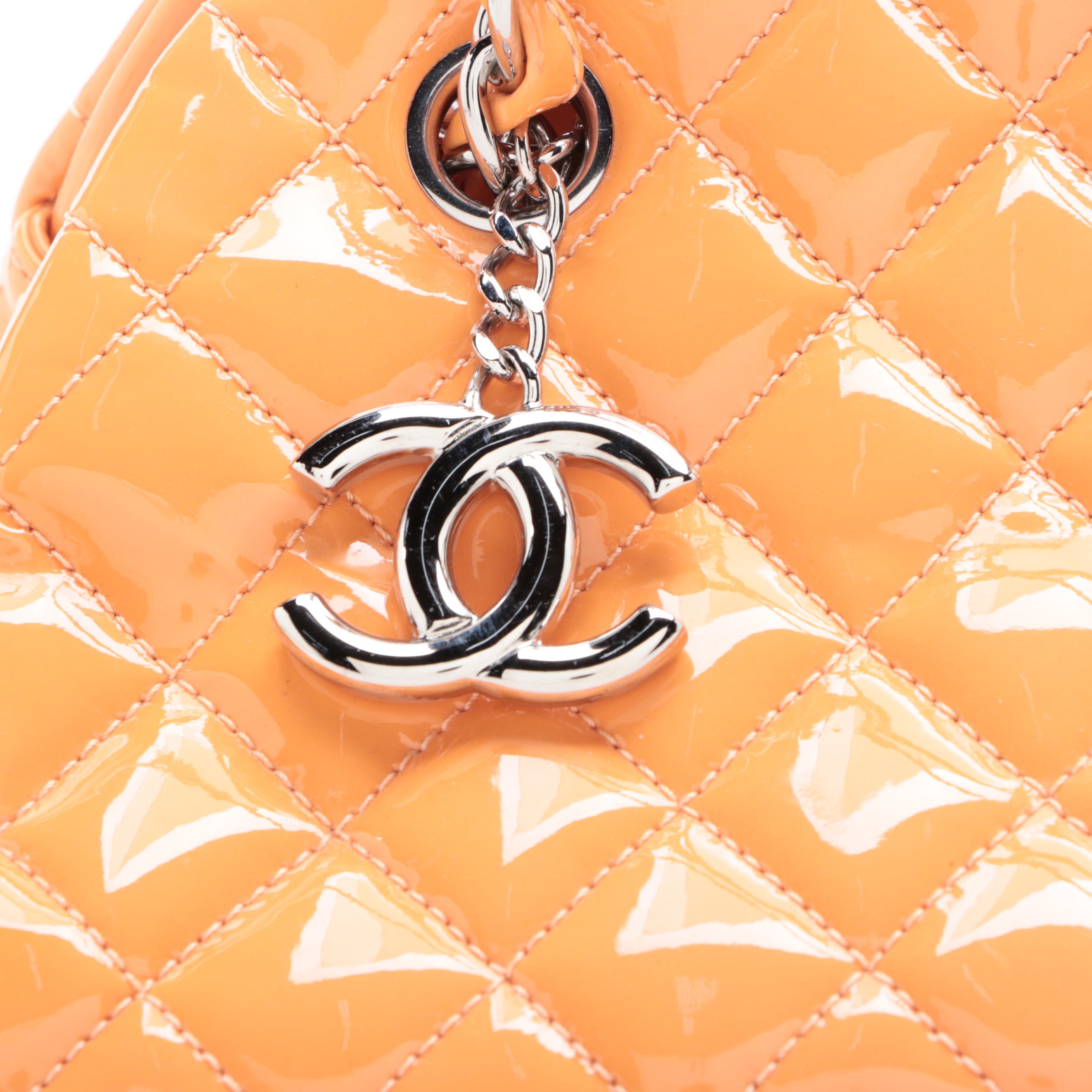 Chanel Just Mademoiselle Medium Bag in Quilted Patent Leather