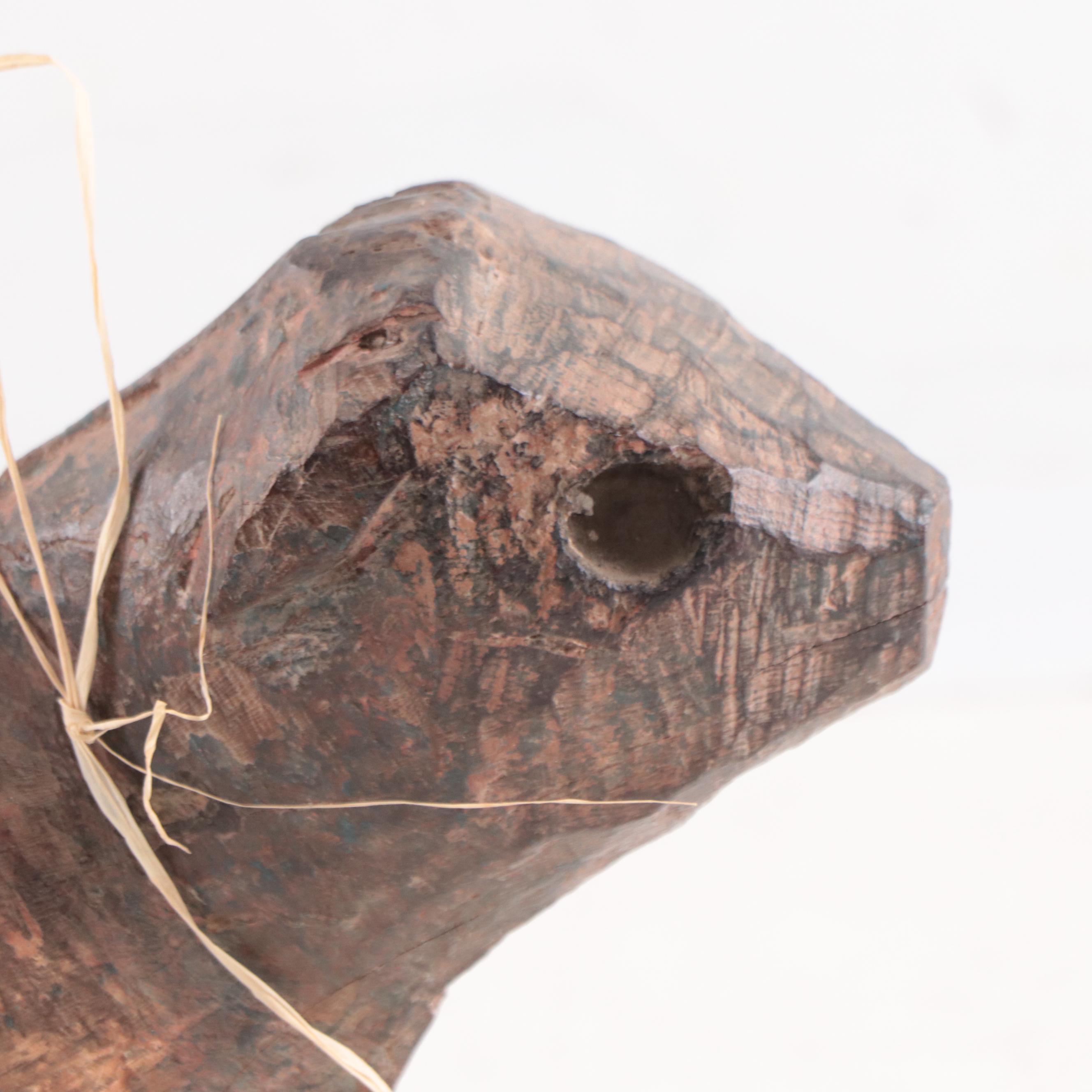 Indian Carved Teak "Nandi" Figure, Late 20th Century