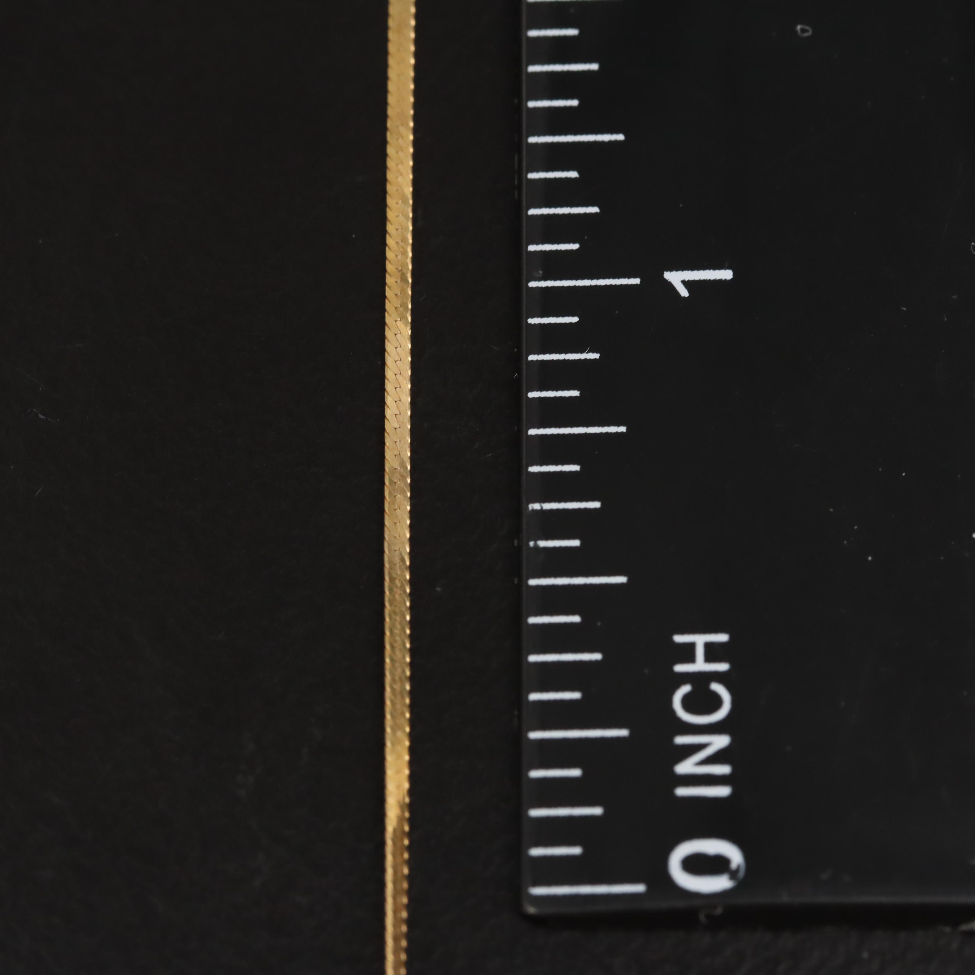 Italian 14K Herringbone Chain Necklace and Bracelet