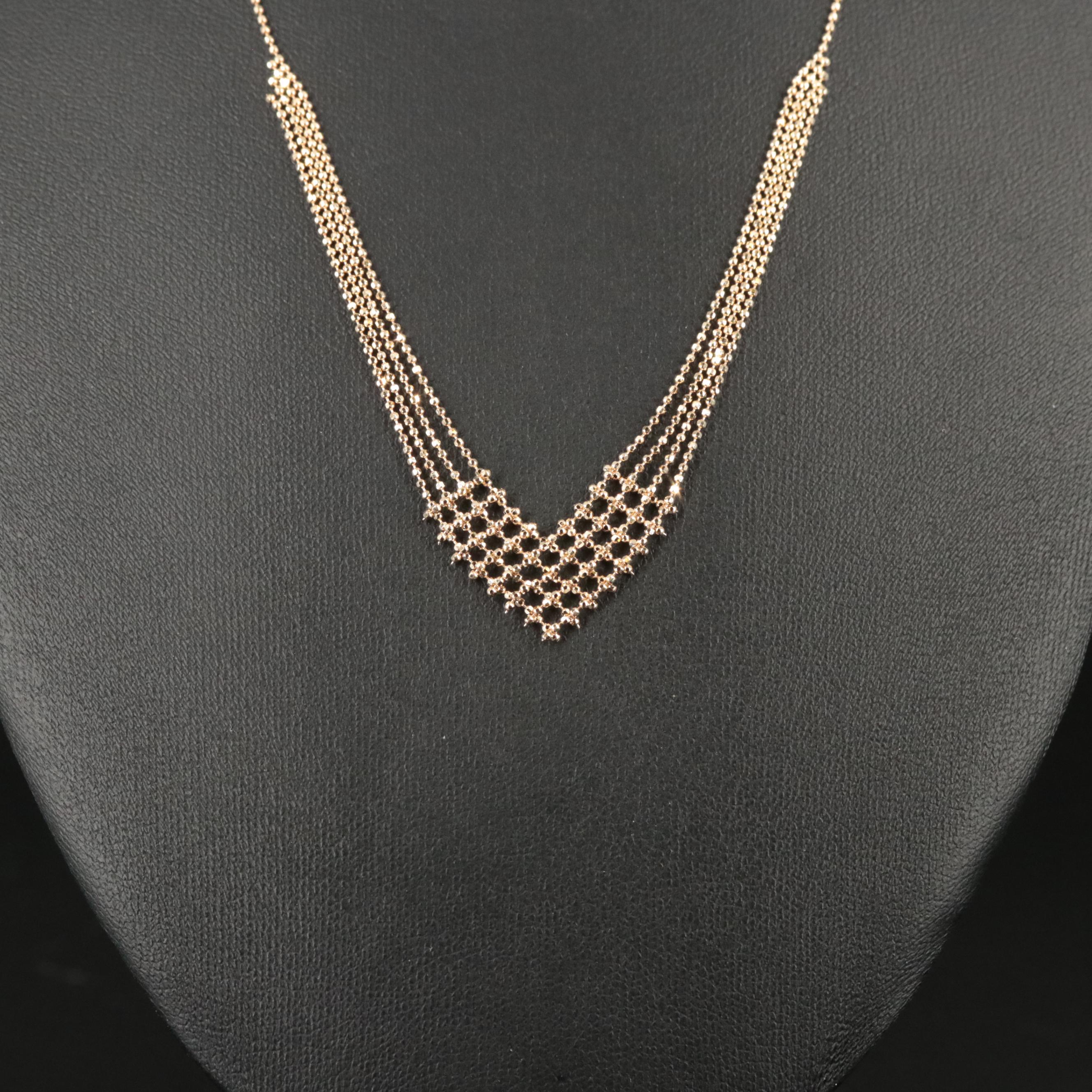 10K Beaded Chain Statement Necklace