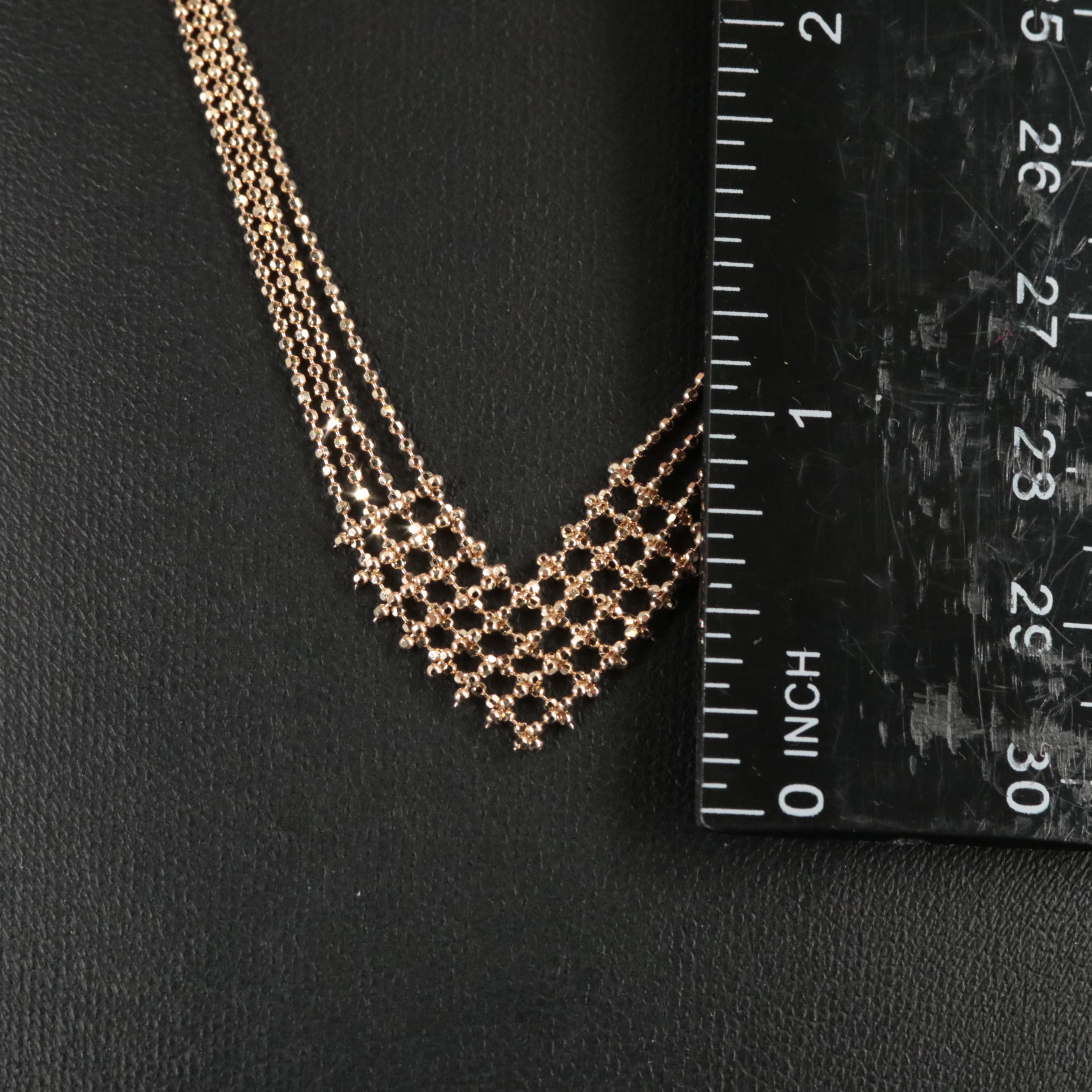 10K Beaded Chain Statement Necklace