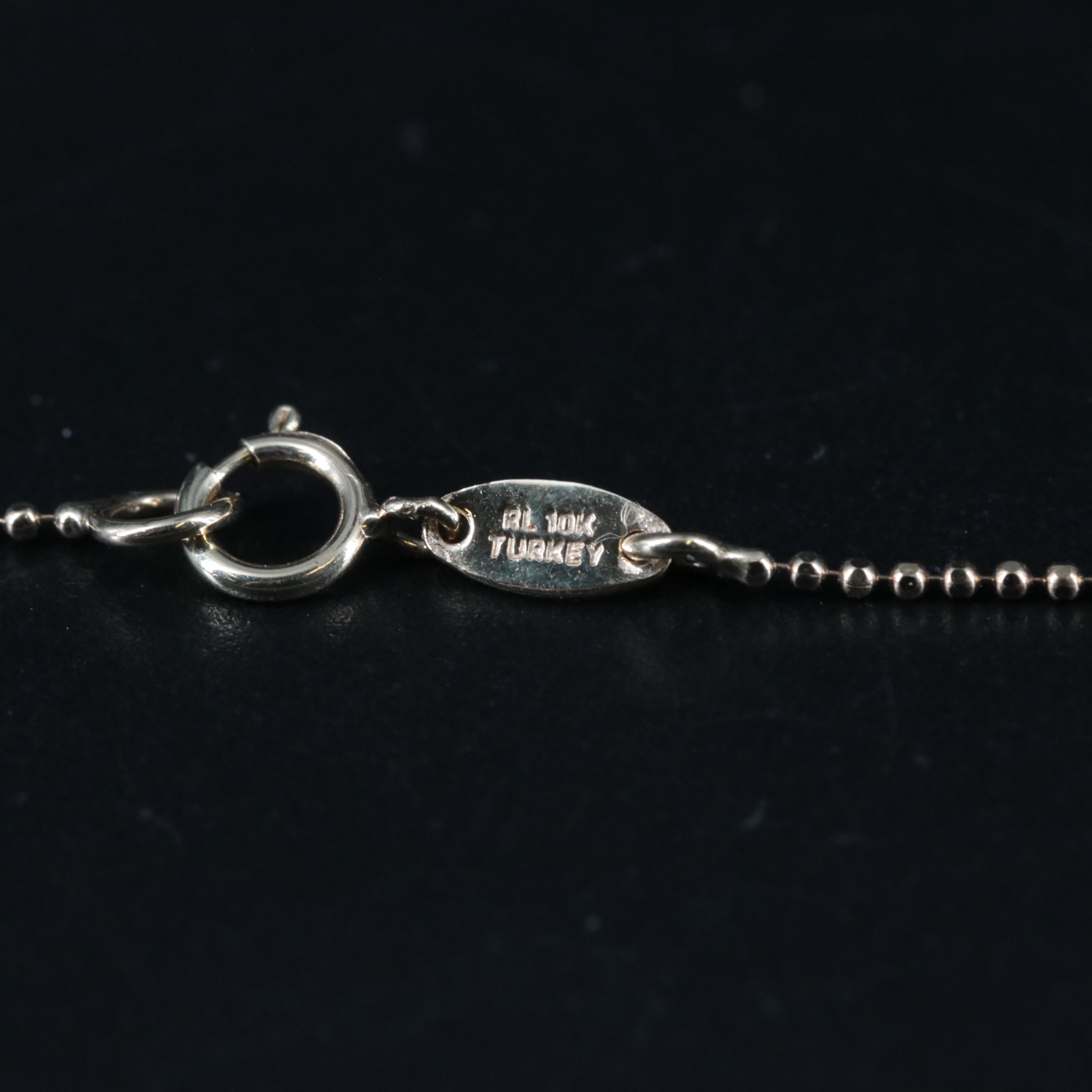 10K Beaded Chain Statement Necklace