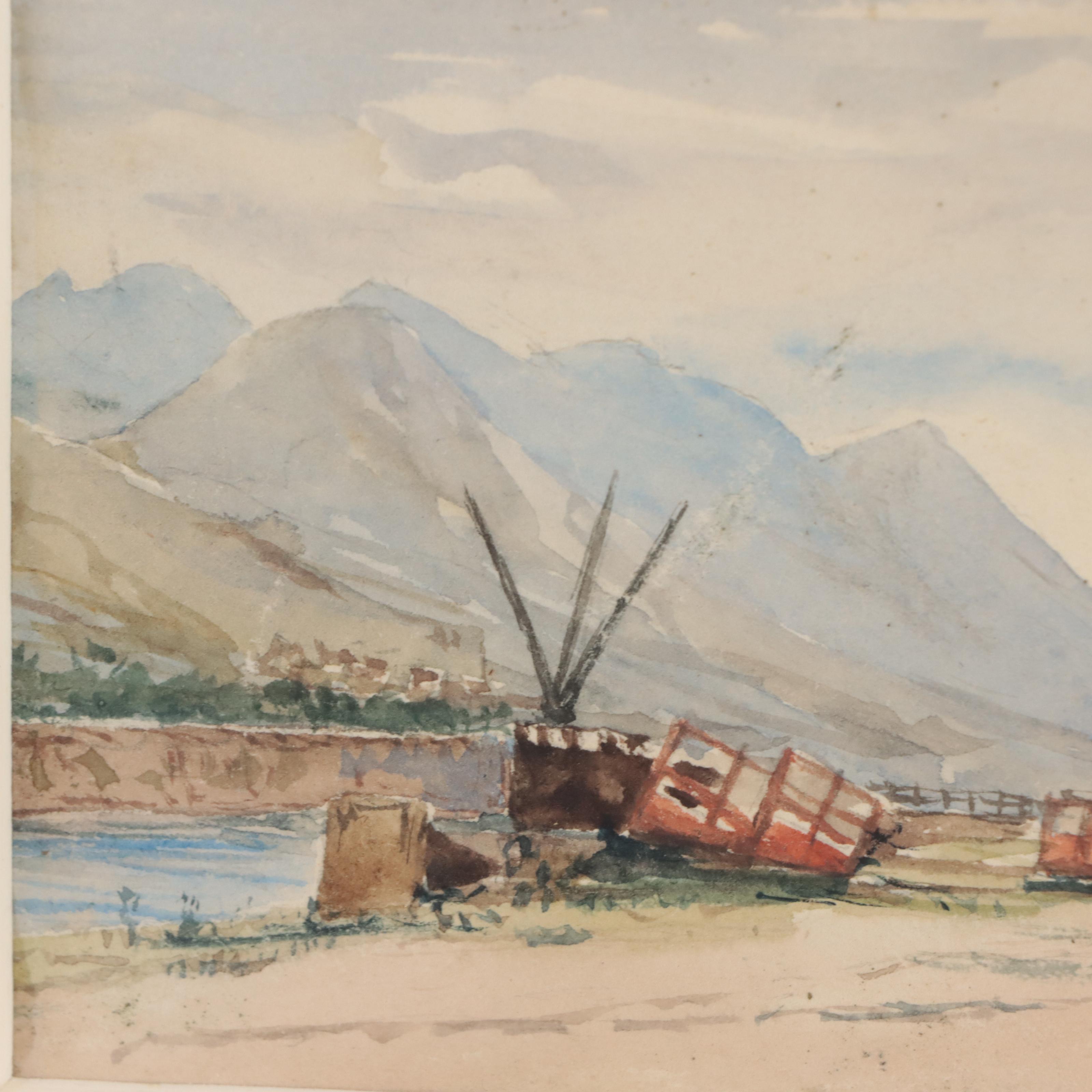 English School Landscape Watercolor Painting of Scotland, Circa 1860