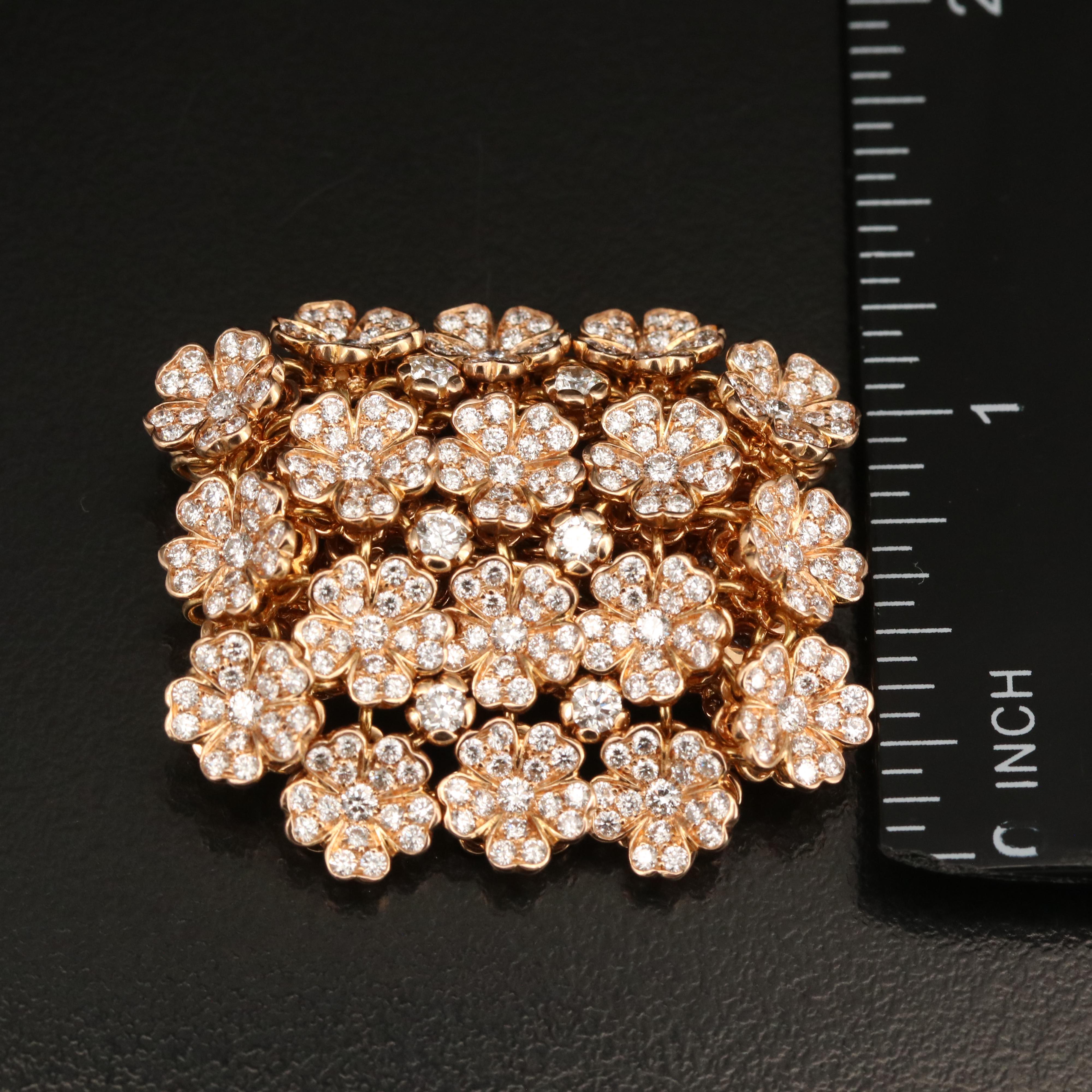 Palmiero 18K Rose Gold 4.73 CTW Diamond Flower Articulating Ring