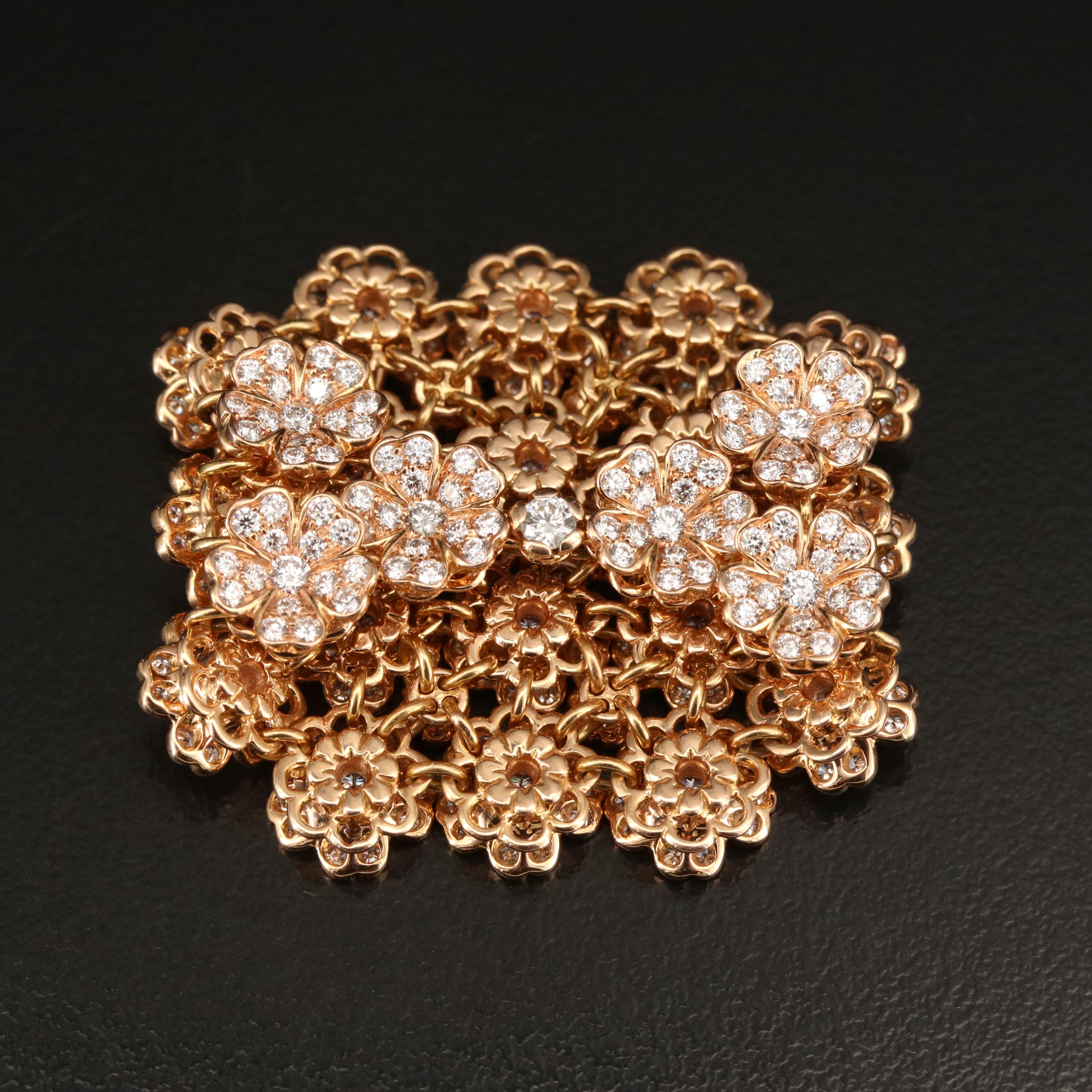 Palmiero 18K Rose Gold 4.73 CTW Diamond Flower Articulating Ring