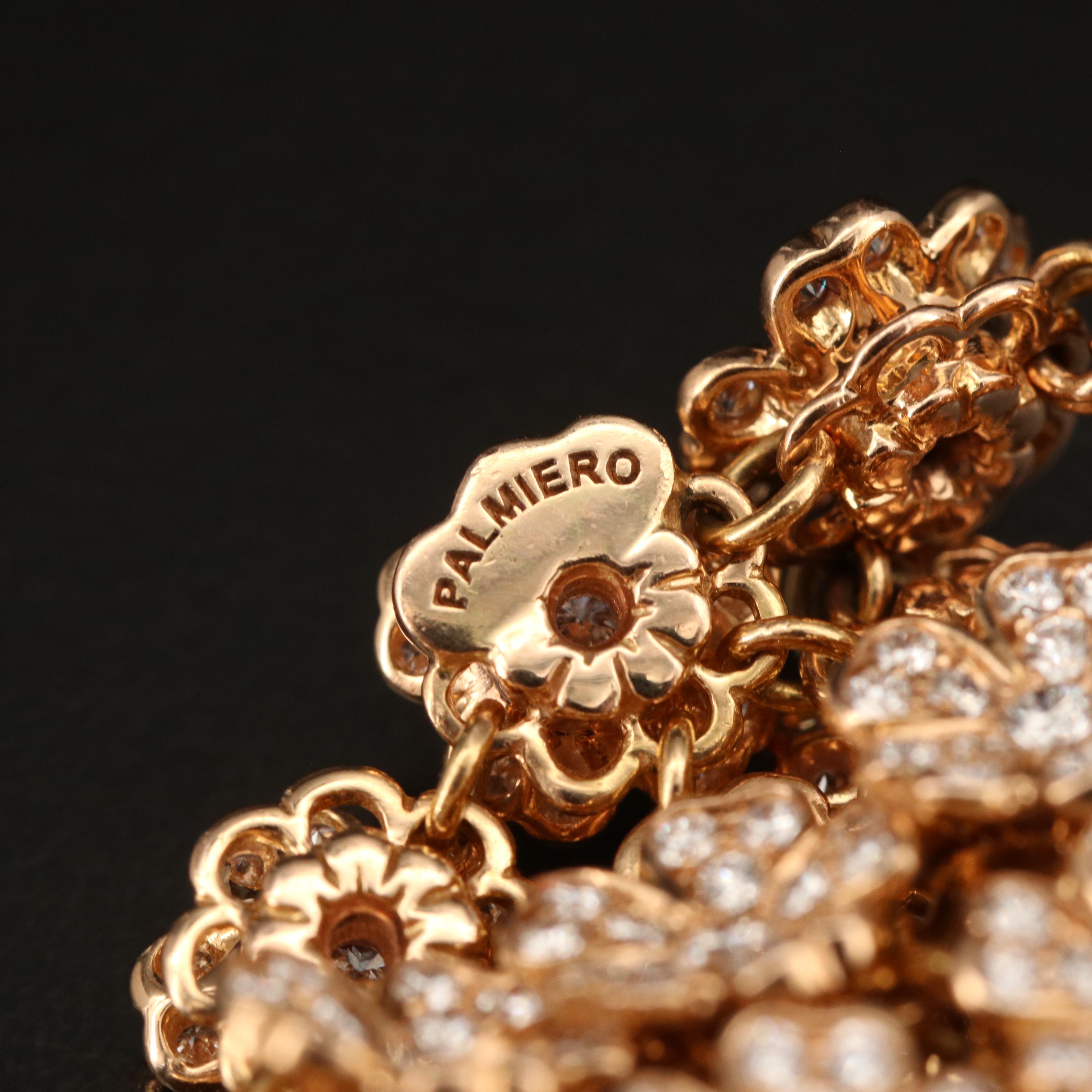 Palmiero 18K Rose Gold 4.73 CTW Diamond Flower Articulating Ring