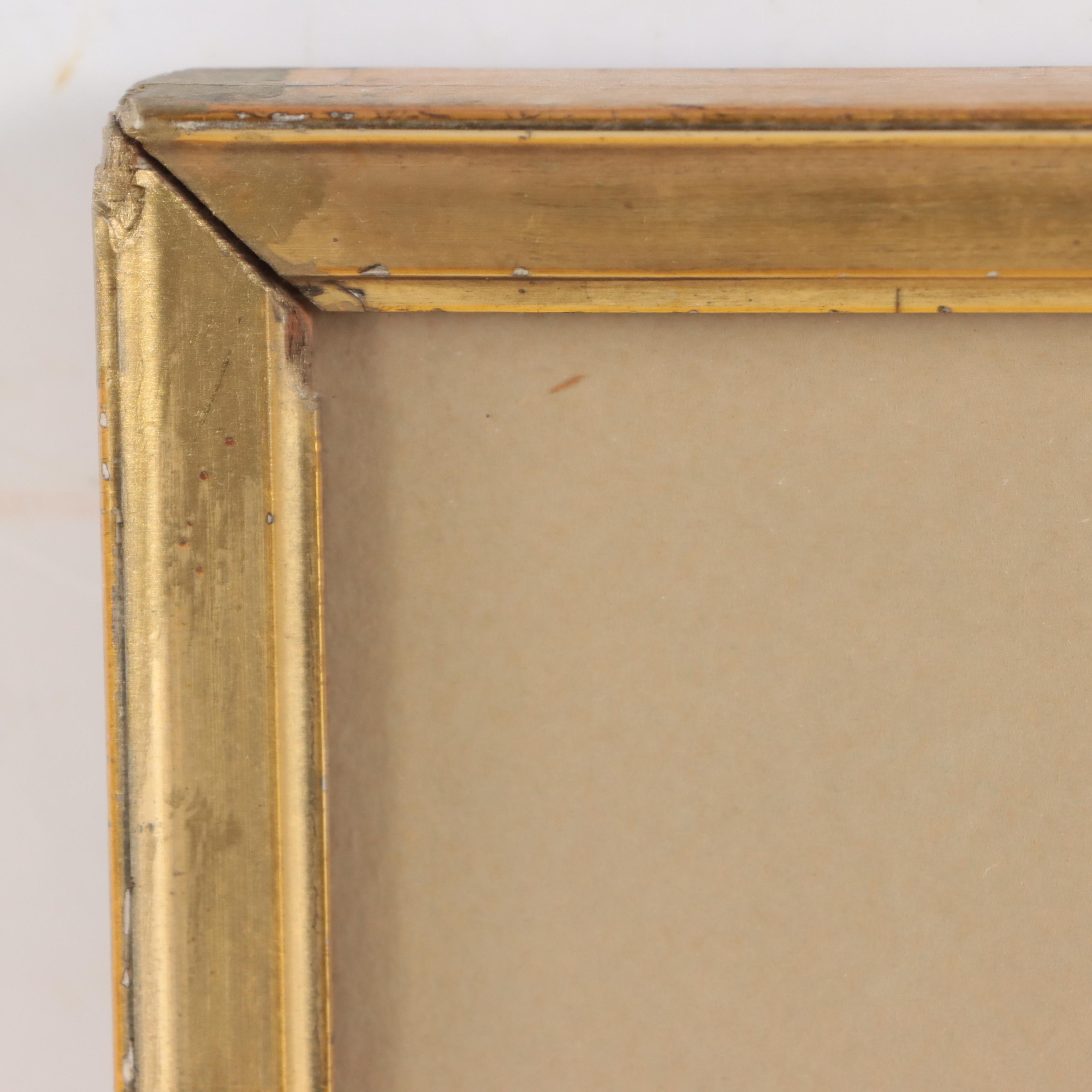 Figural Watercolor Painting of Man With Axe