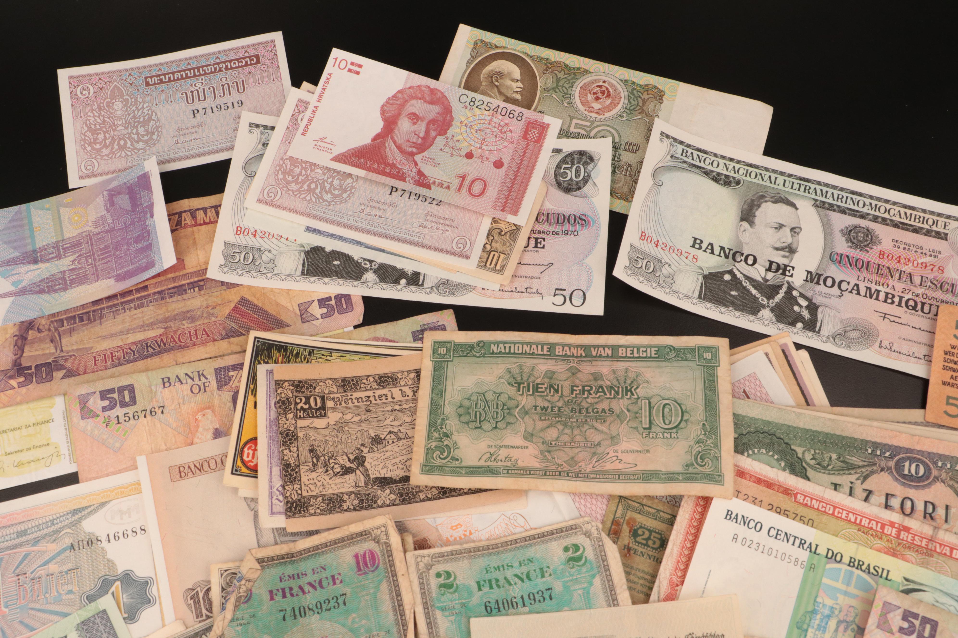Eighty-Two Foreign Currency Notes