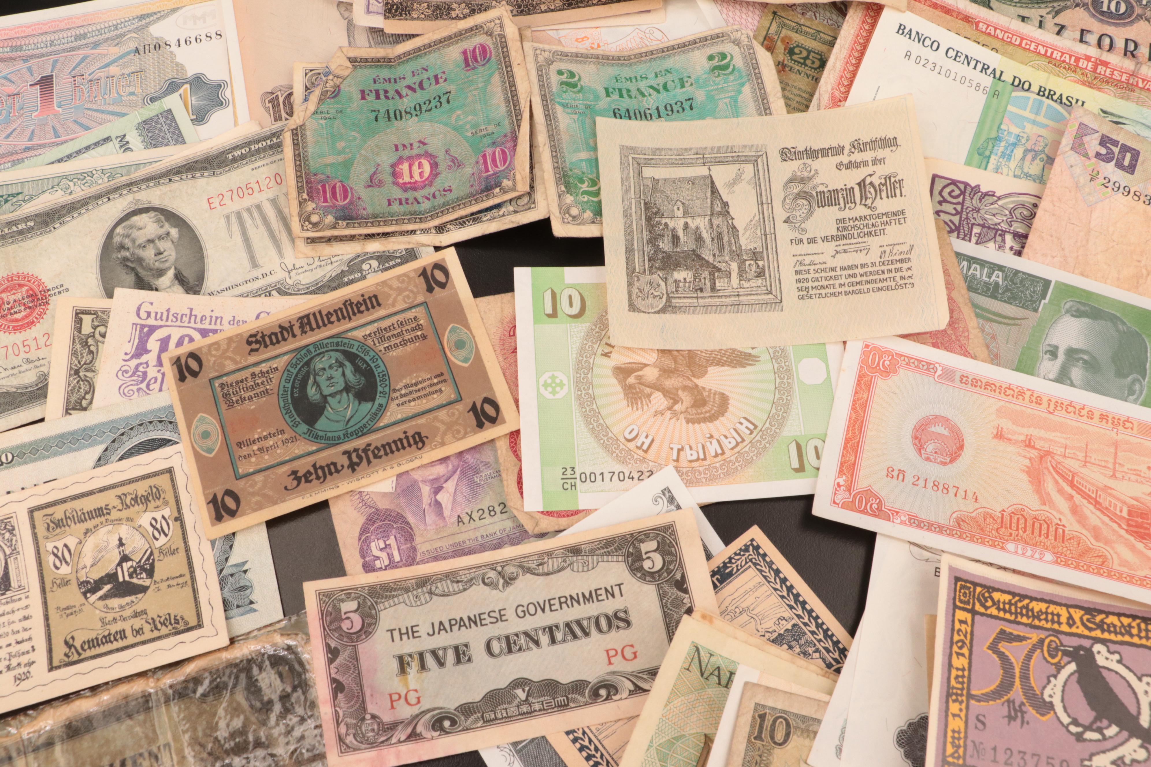 Eighty-Two Foreign Currency Notes