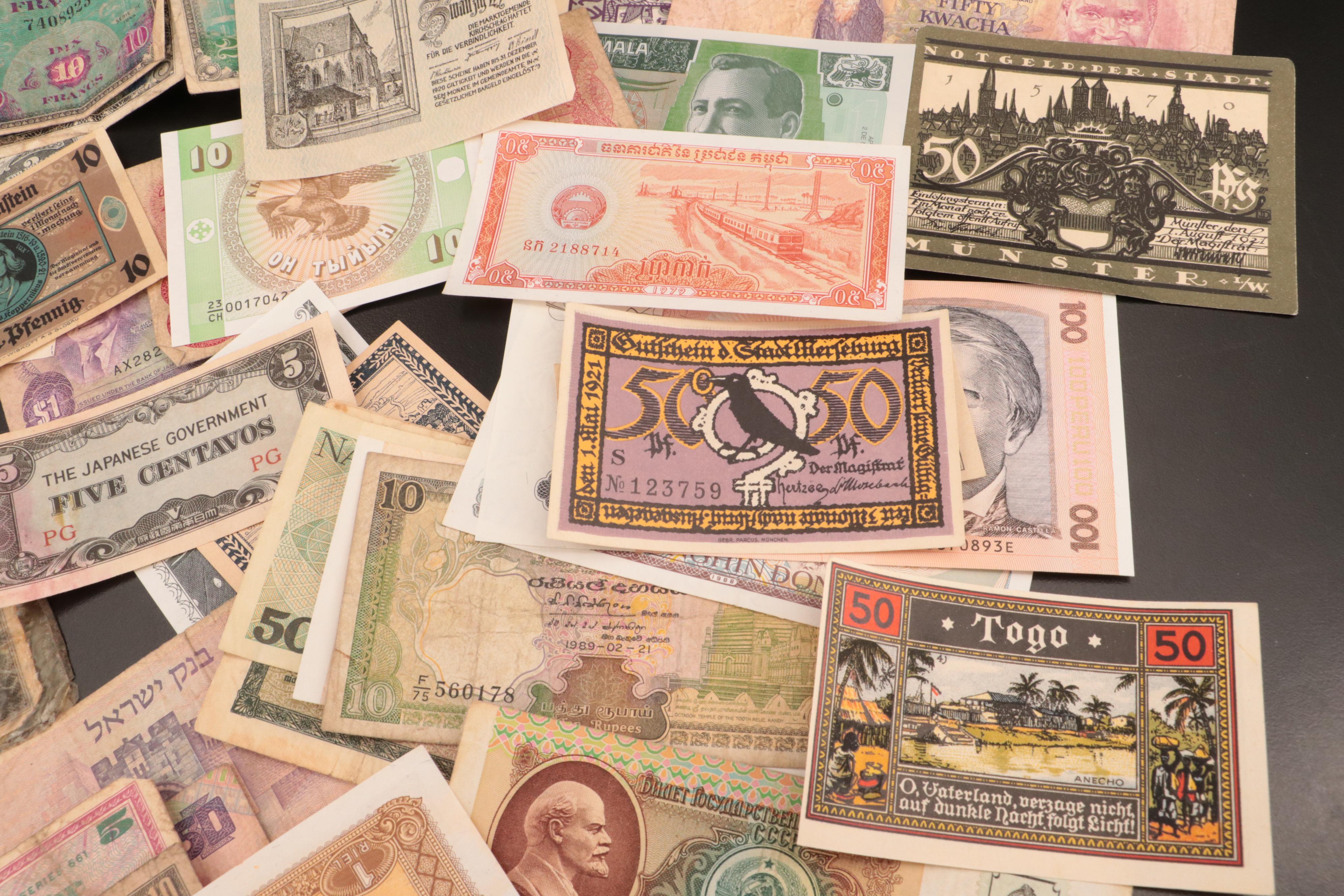 Eighty-Two Foreign Currency Notes