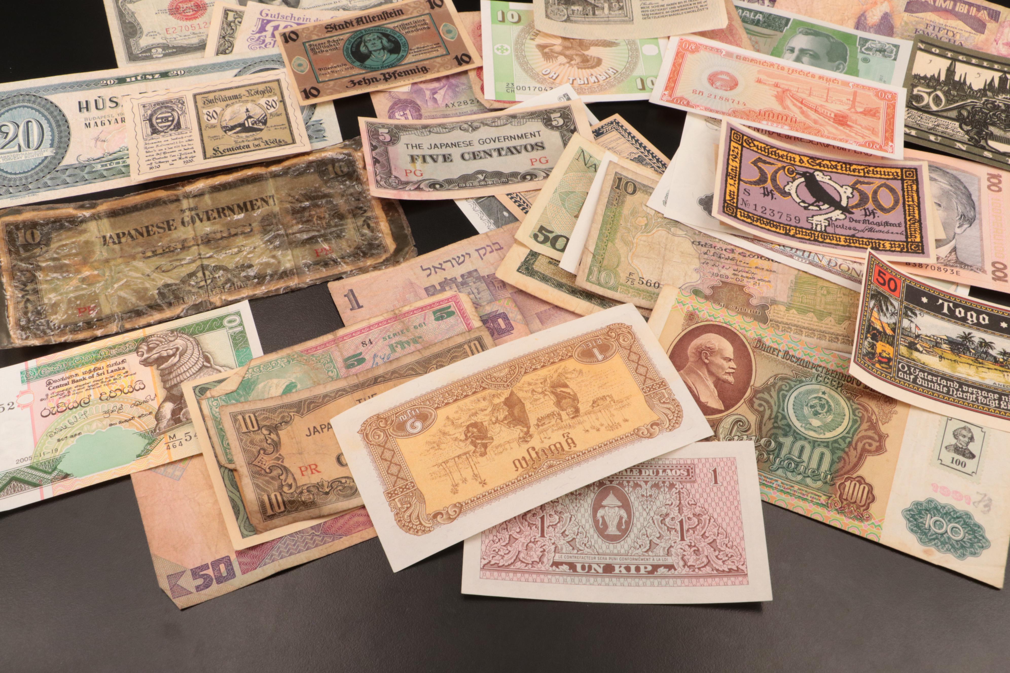 Eighty-Two Foreign Currency Notes