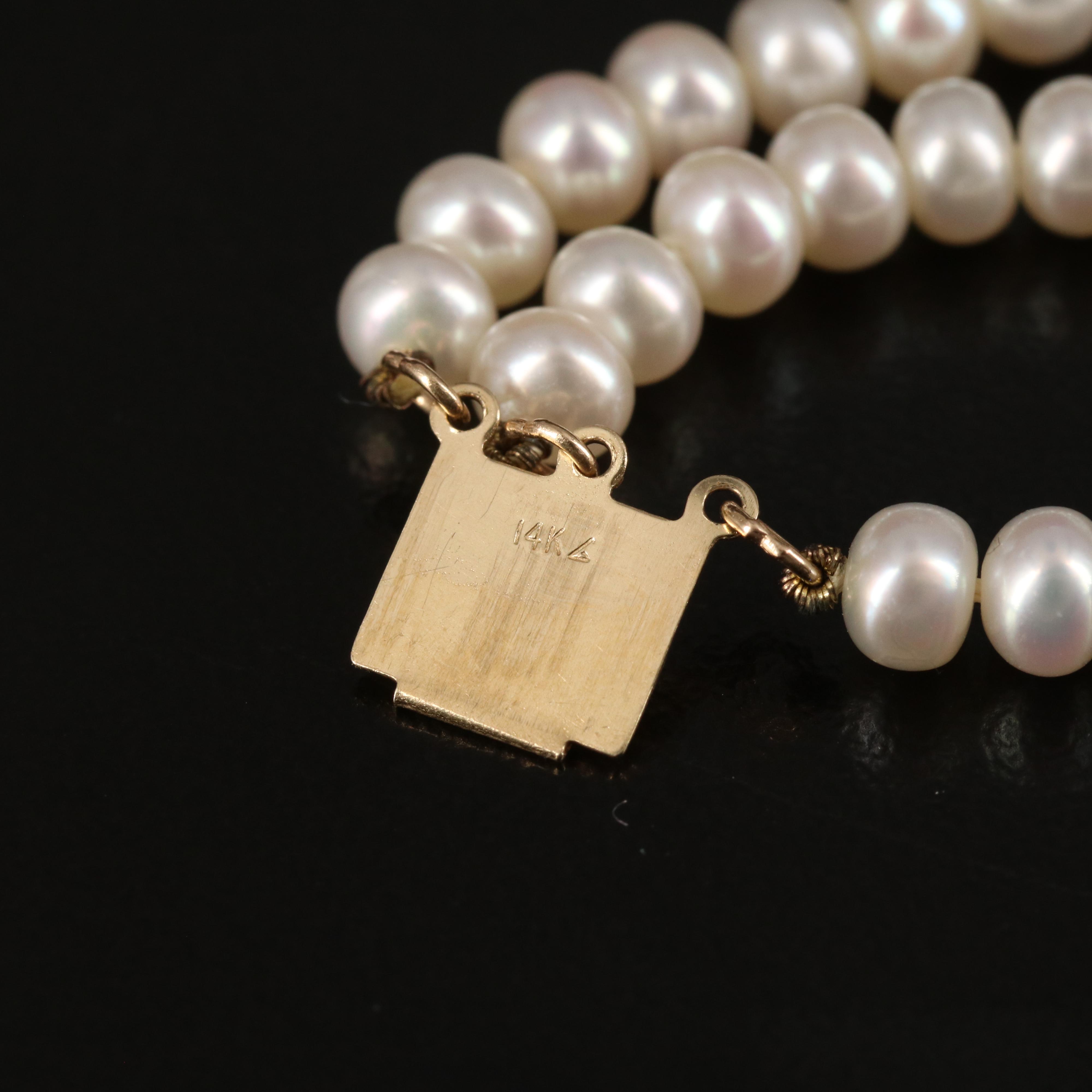 14K Pearl Triple-Row Bracelet