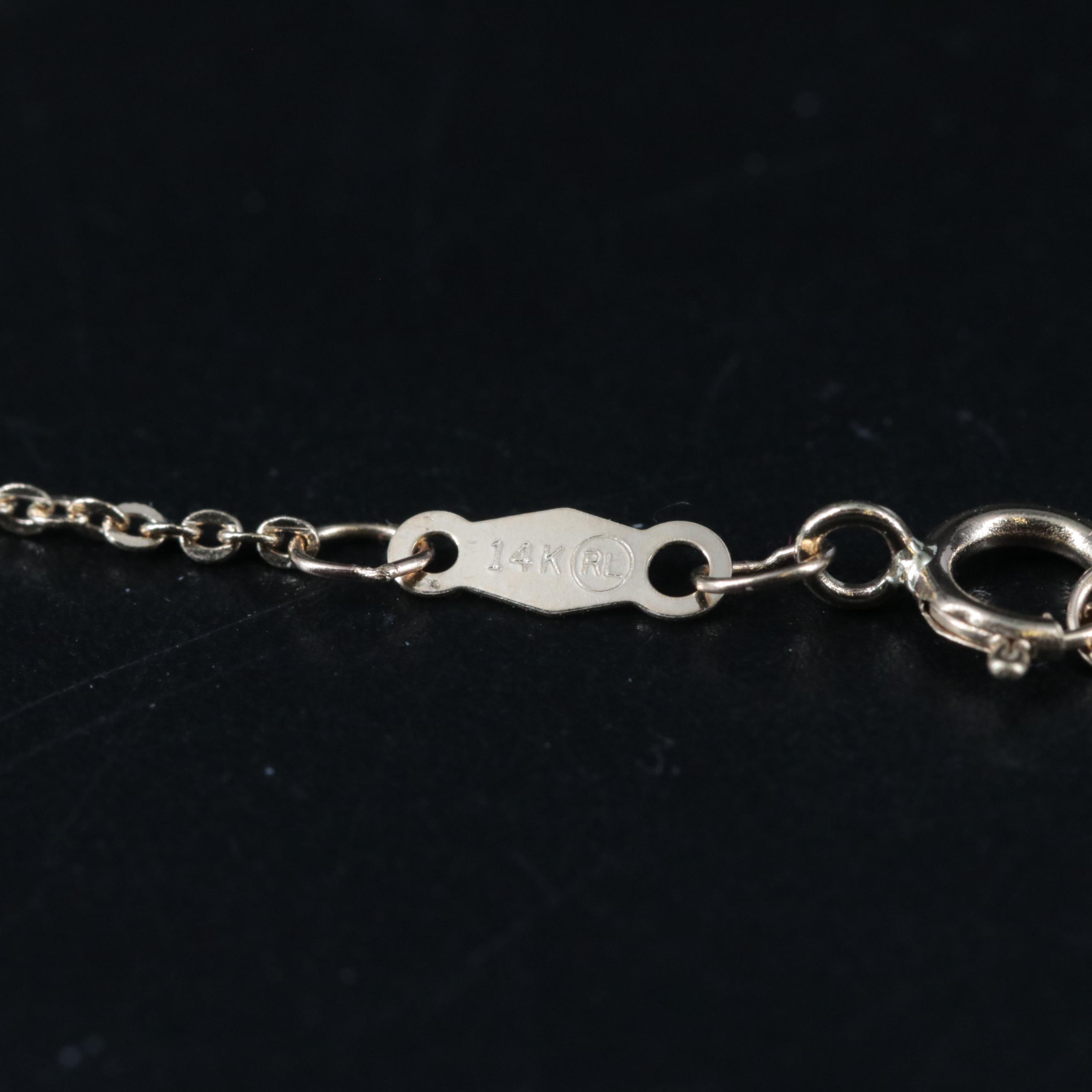 14K Stationary Triangle Pendant Necklace