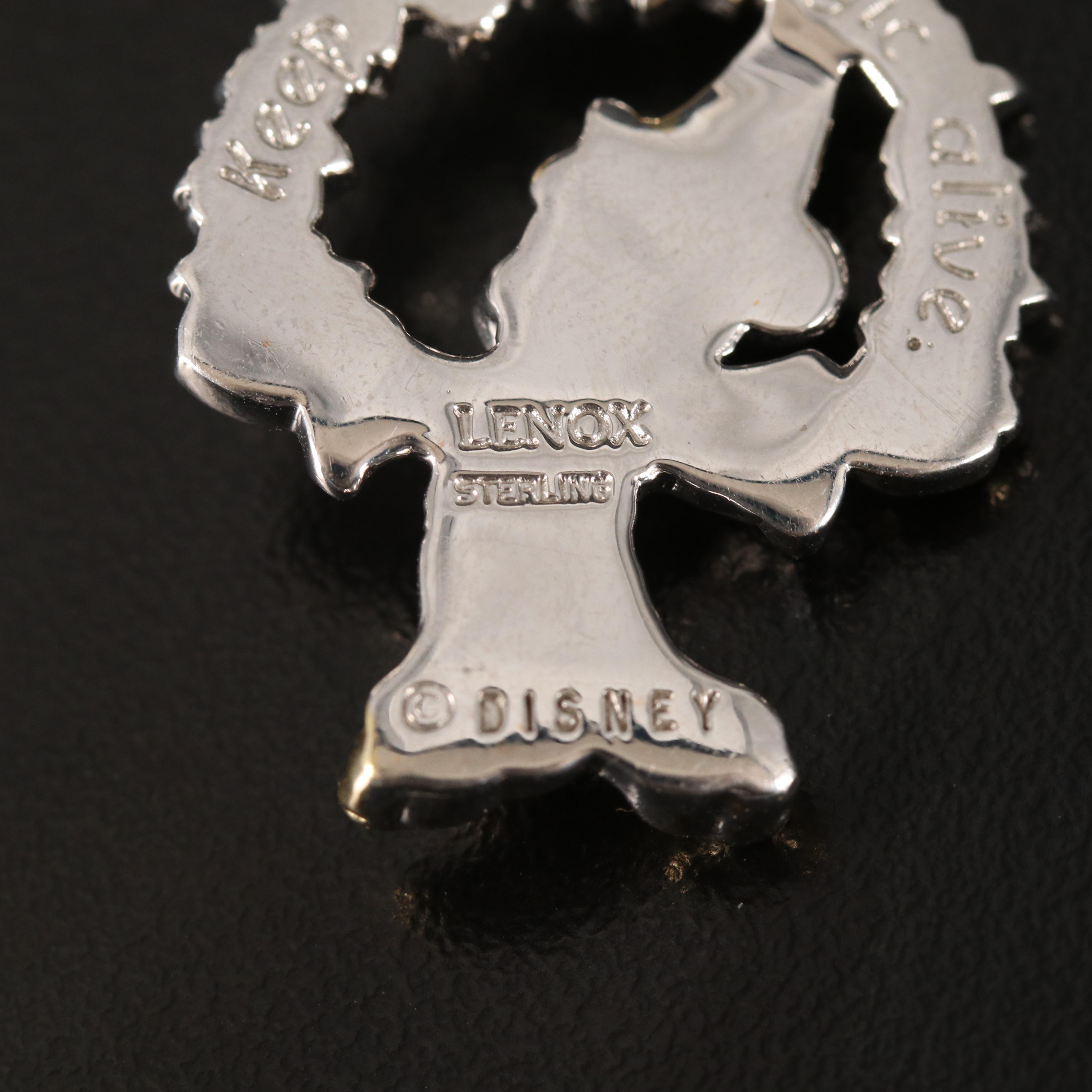 Lenox for Disney "Keep the Magic Alive" Sterling Rhinestone Mickey Pendant