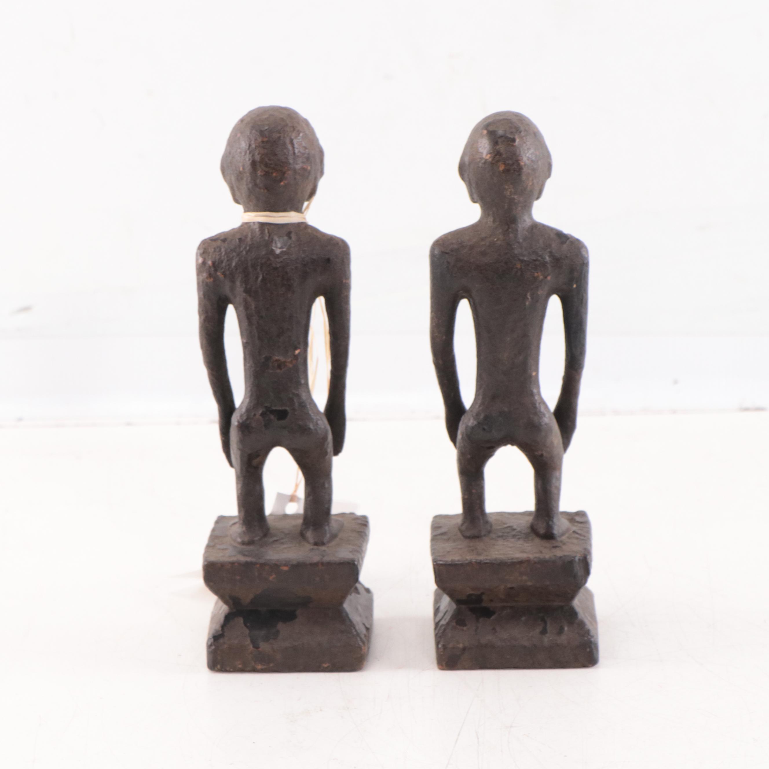 Bontoc Ifugao Carved Wood Bulul Rice Deities, Mid-20th Century
