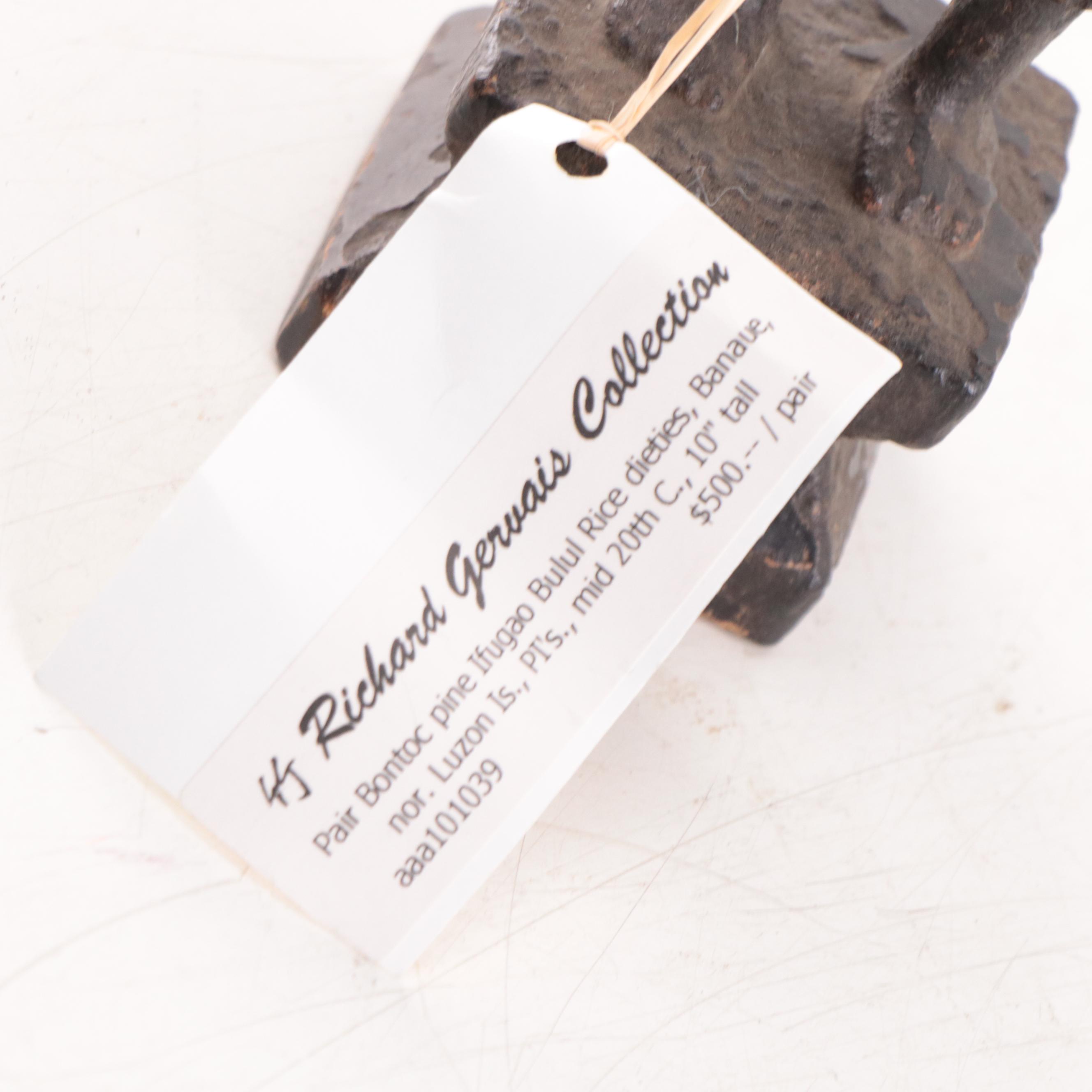 Bontoc Ifugao Carved Wood Bulul Rice Deities, Mid-20th Century