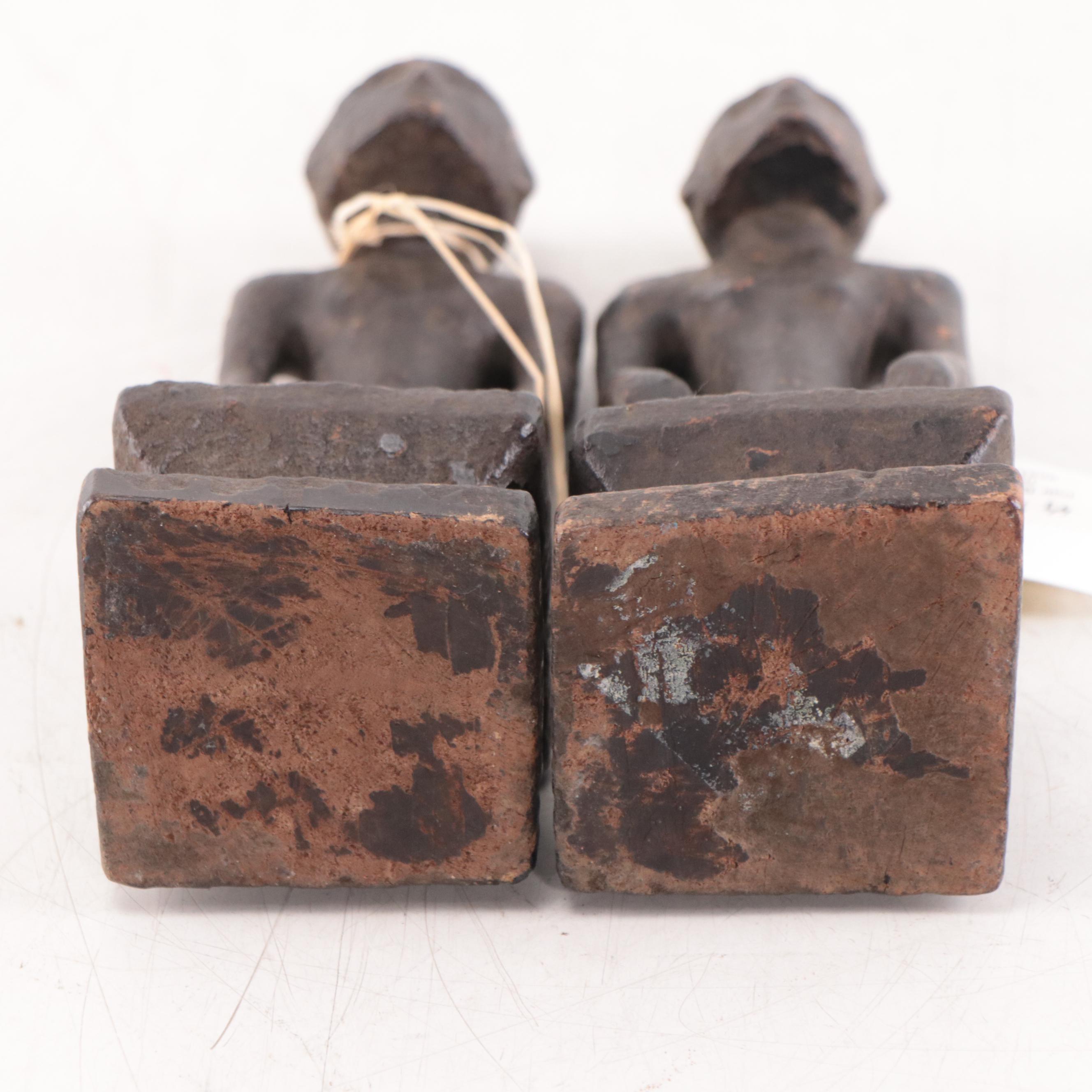 Bontoc Ifugao Carved Wood Bulul Rice Deities, Mid-20th Century