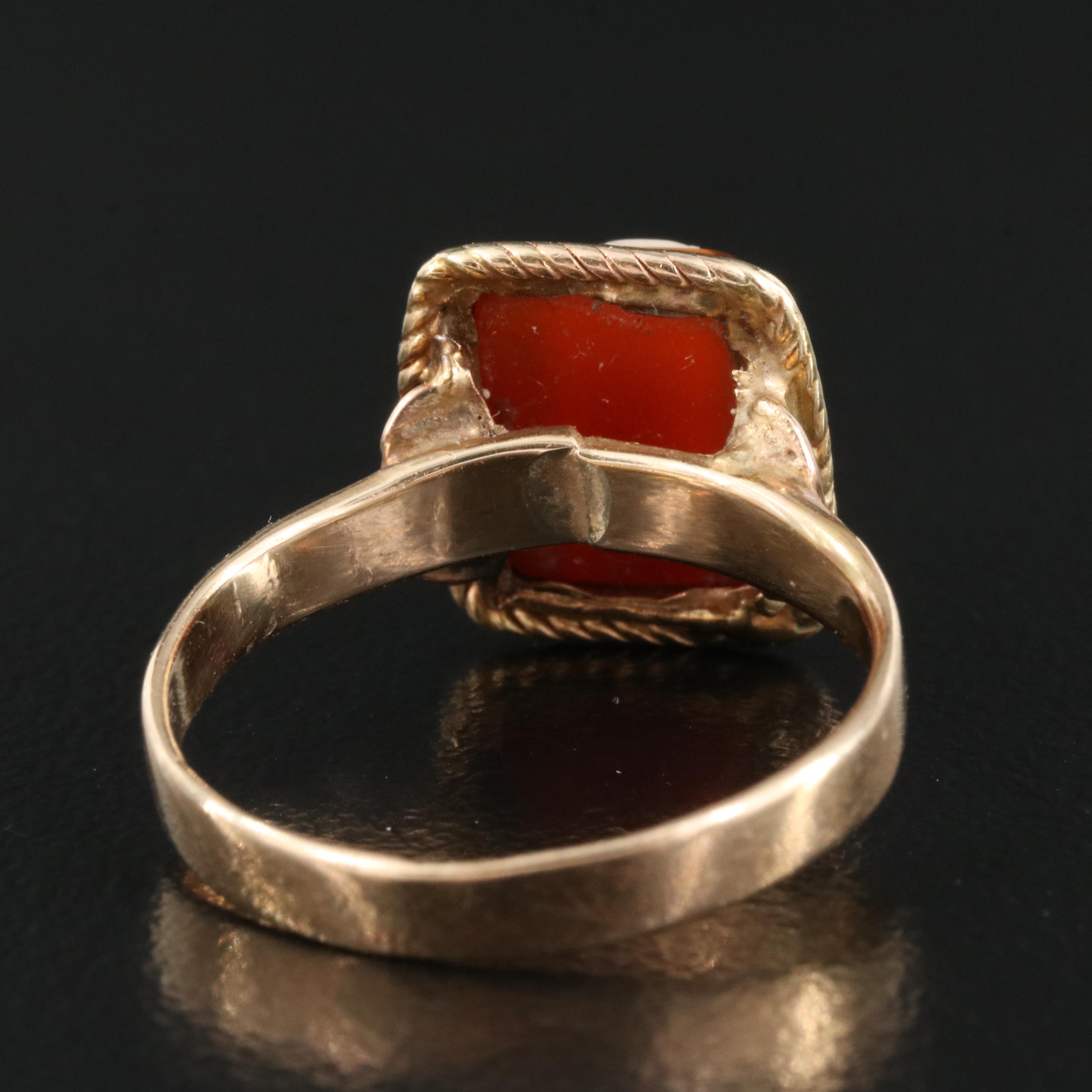 Victorian 14K Sardonyx Cameo Ring