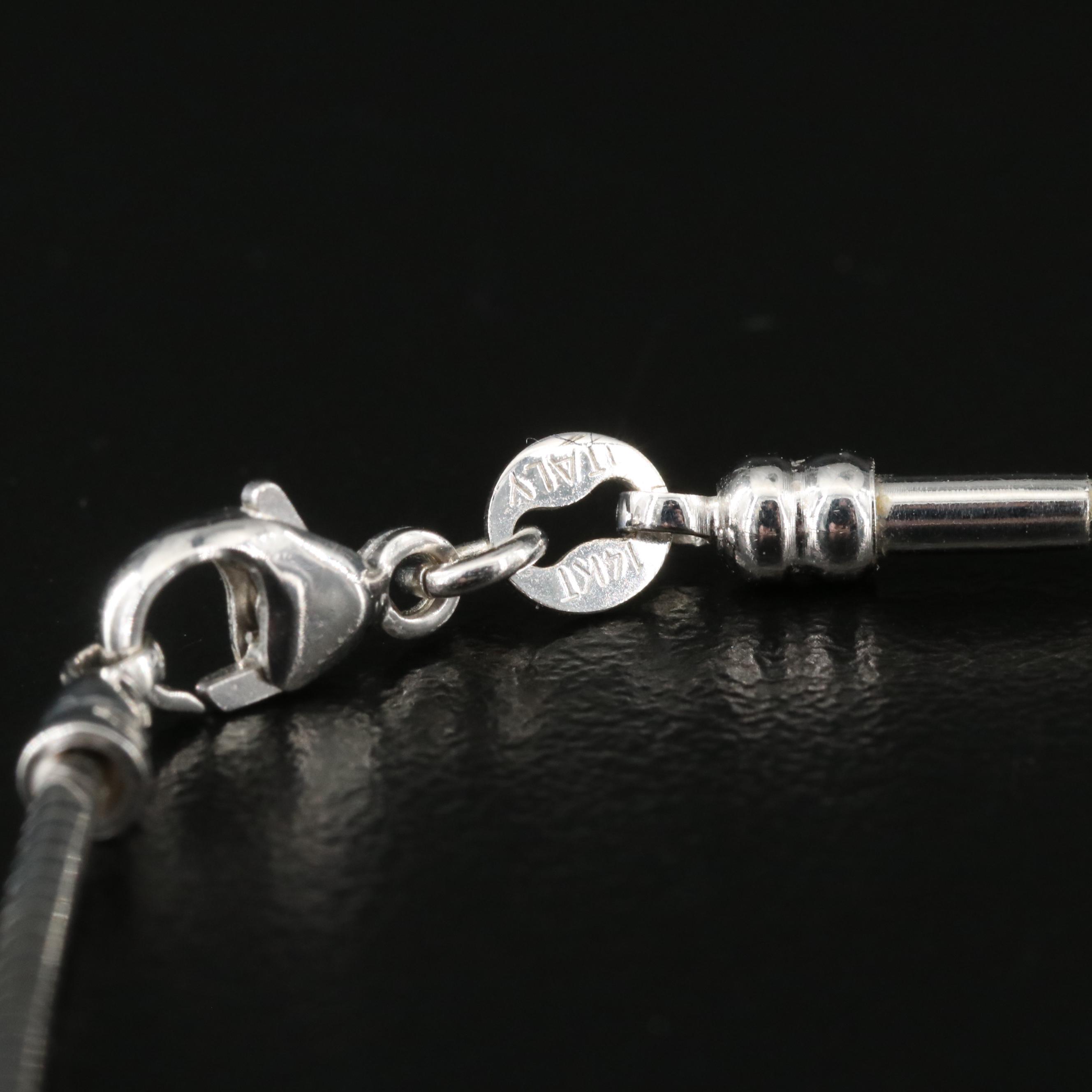 14K 18.06 CT Citrine and Diamond Enhancer Pendant Necklace