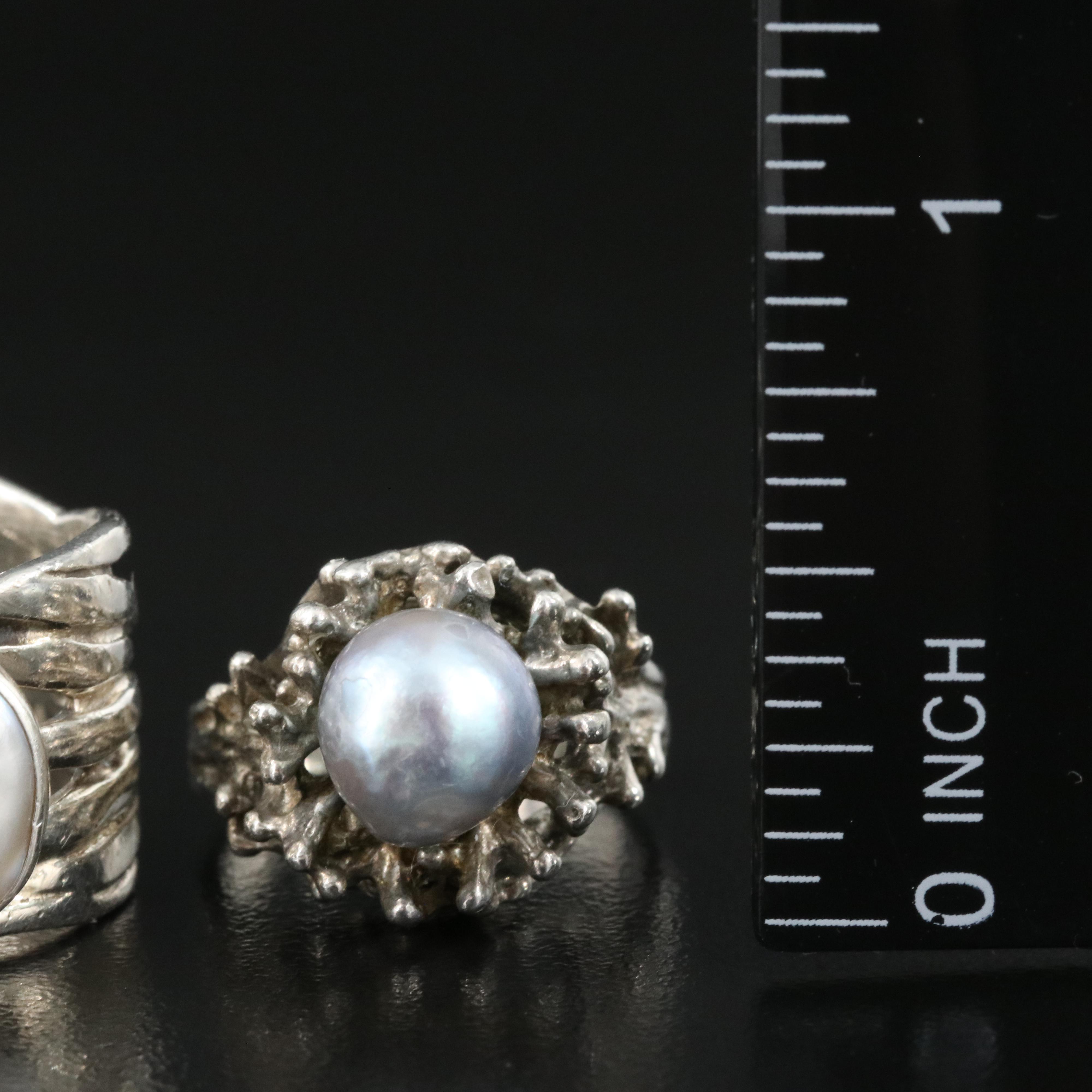 Sterling and Pearl Ring Selection Including Silpada
