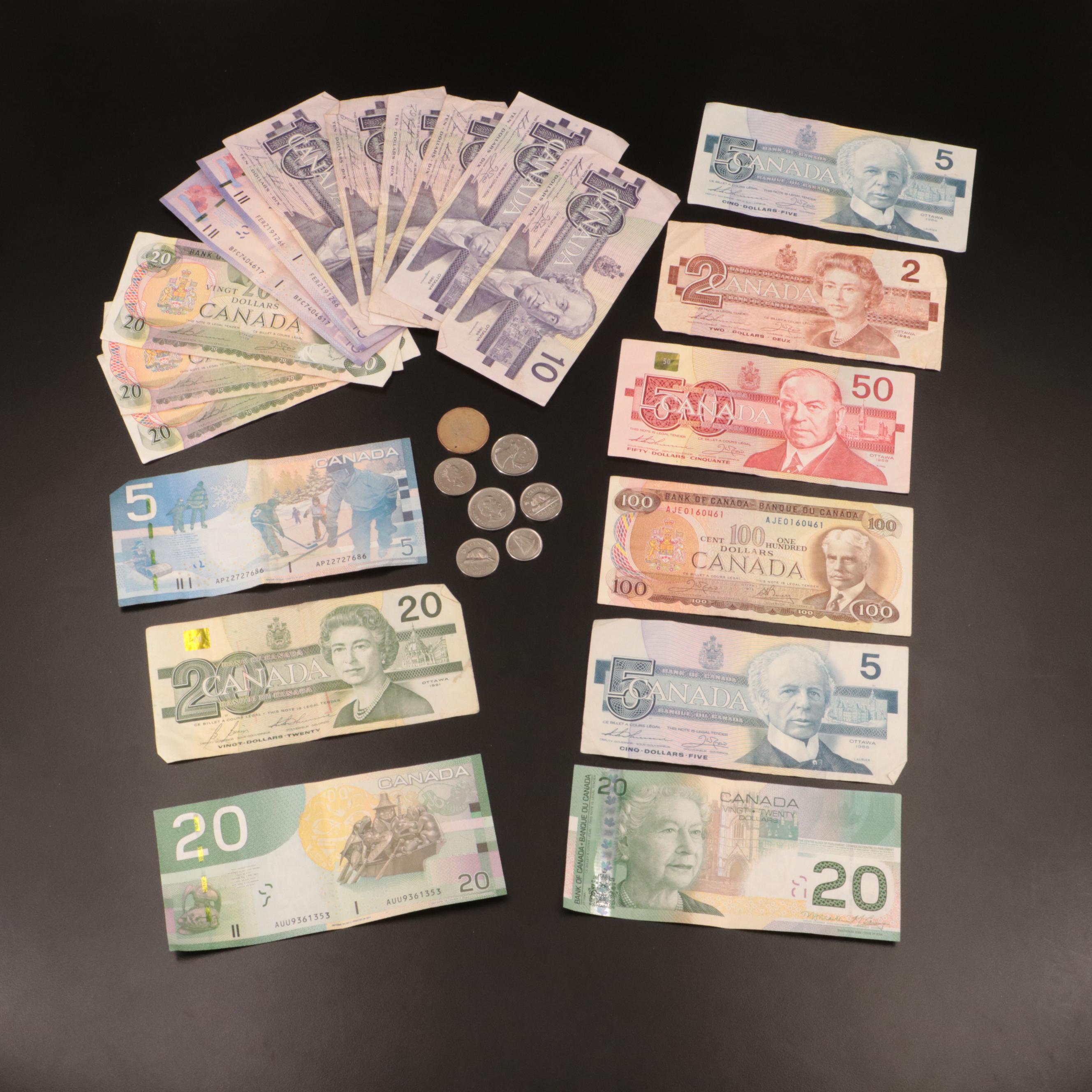 Collection of Canadian Coins and Currency