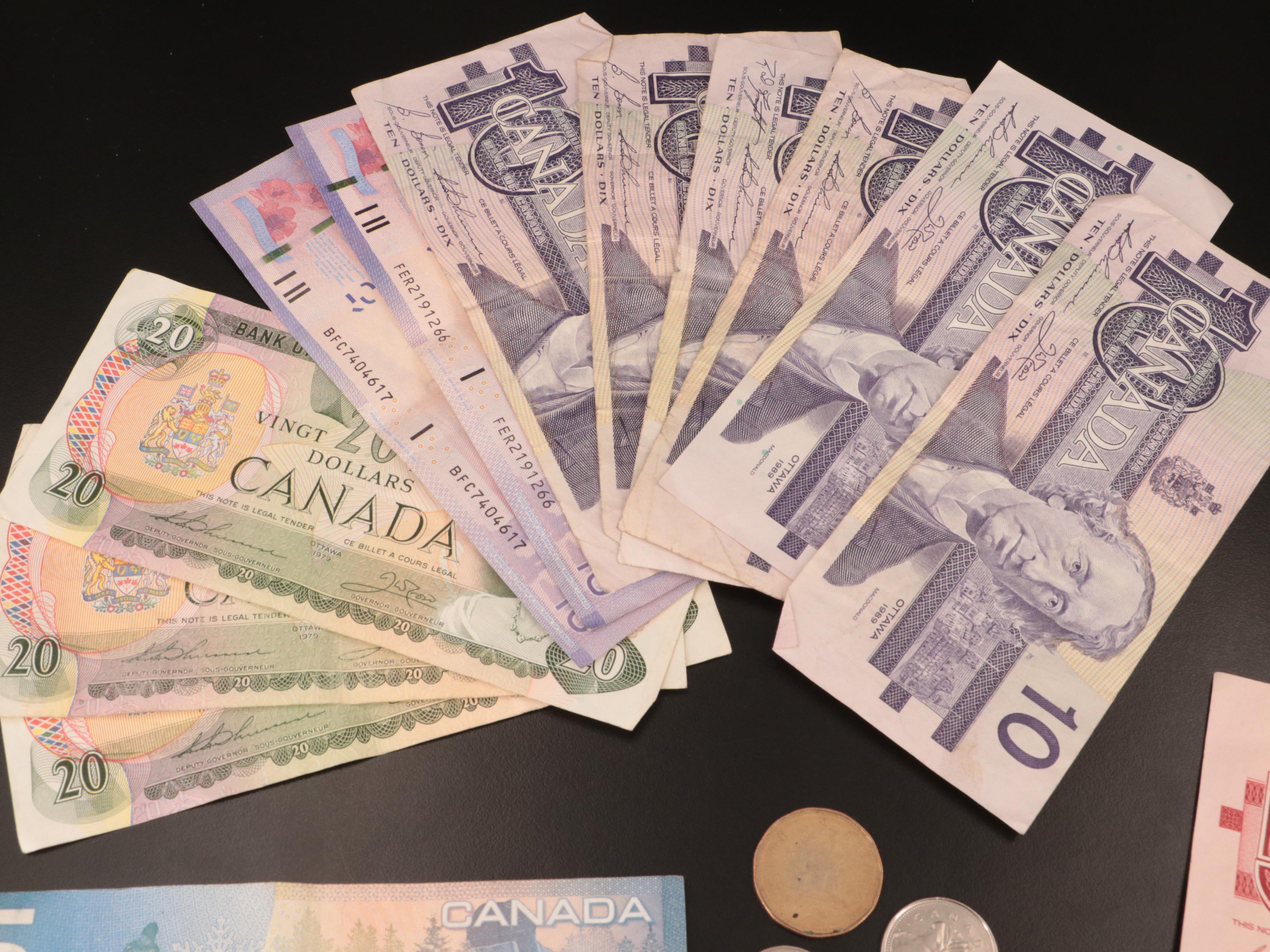 Collection of Canadian Coins and Currency