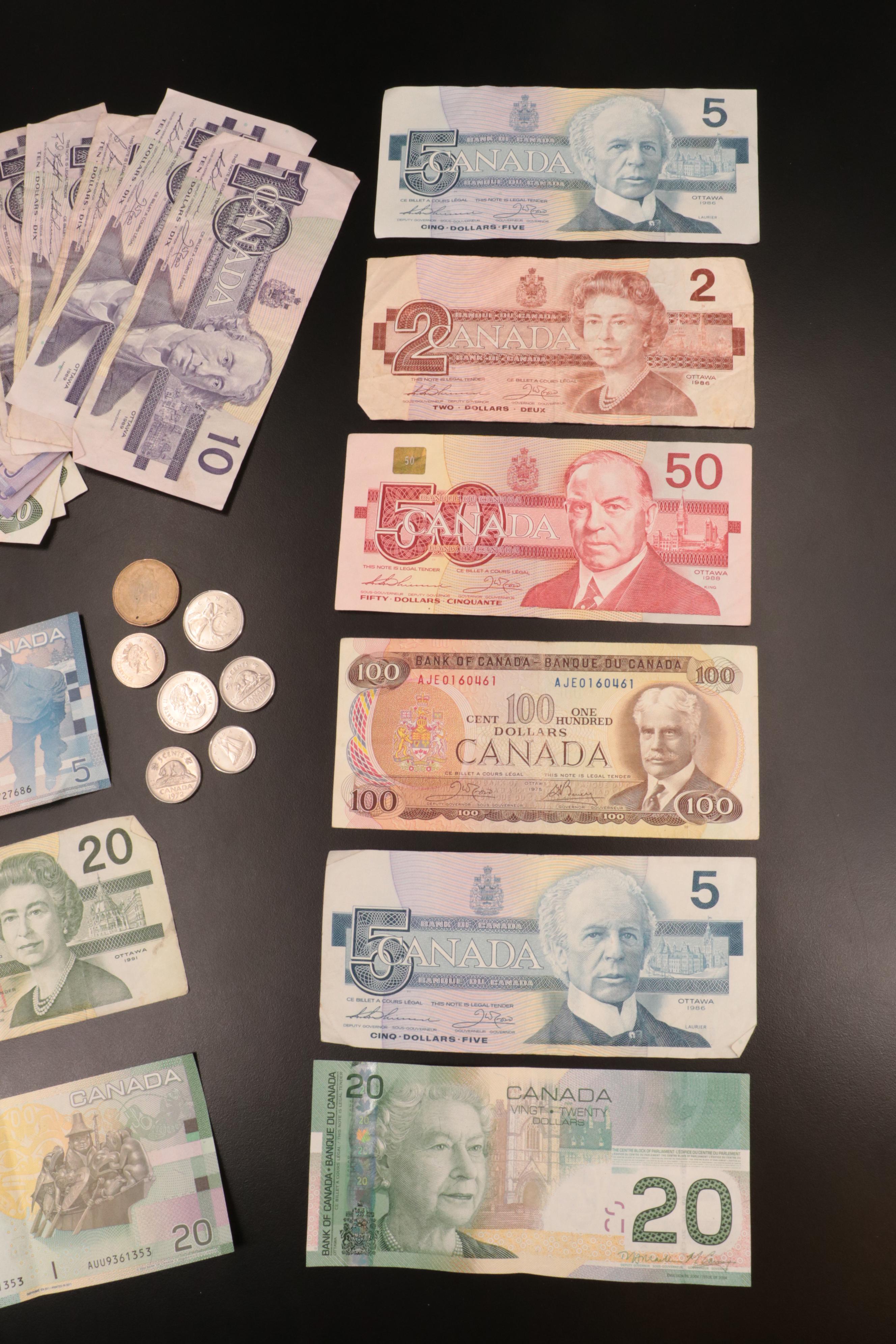 Collection of Canadian Coins and Currency