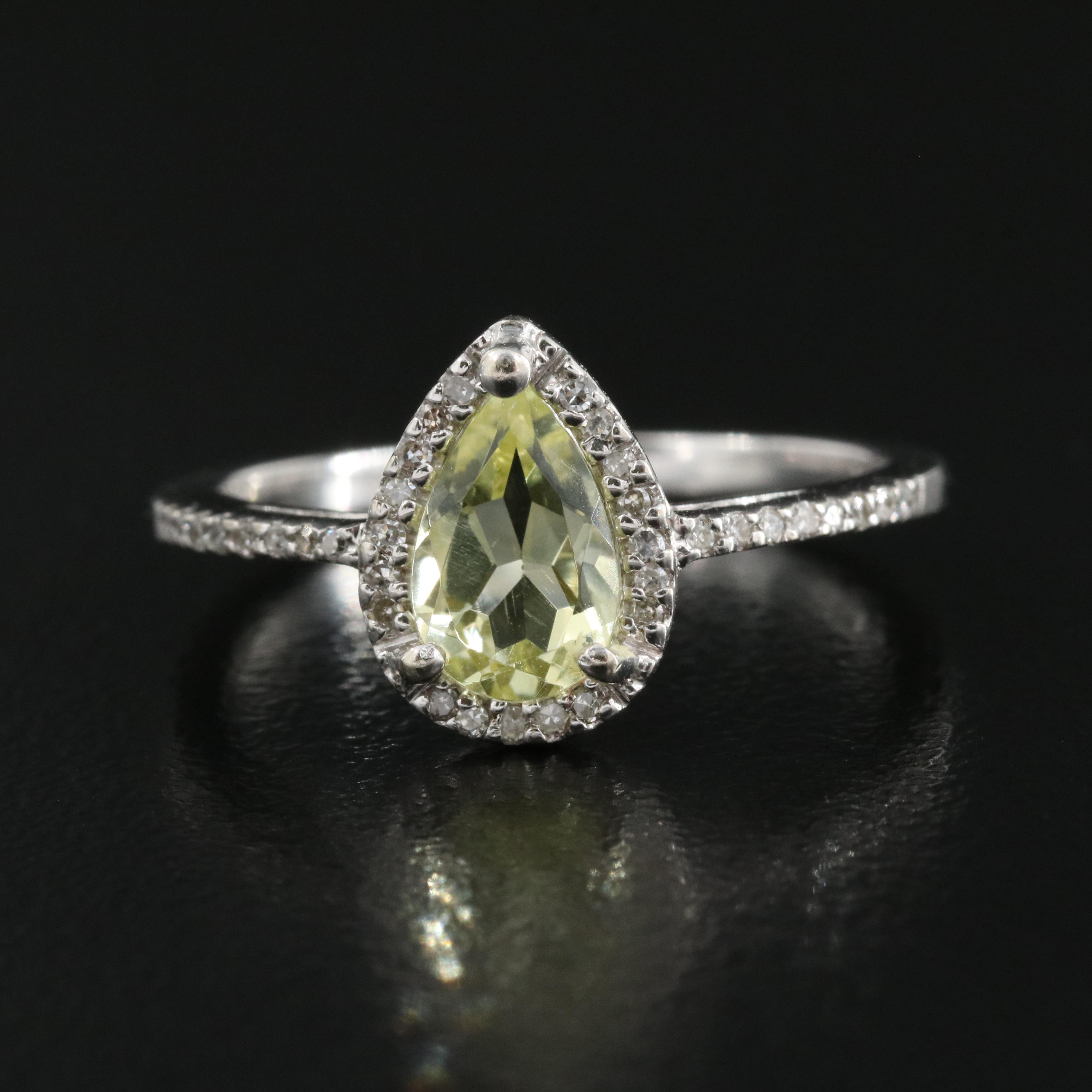 14K Citrine and Diamond Ring