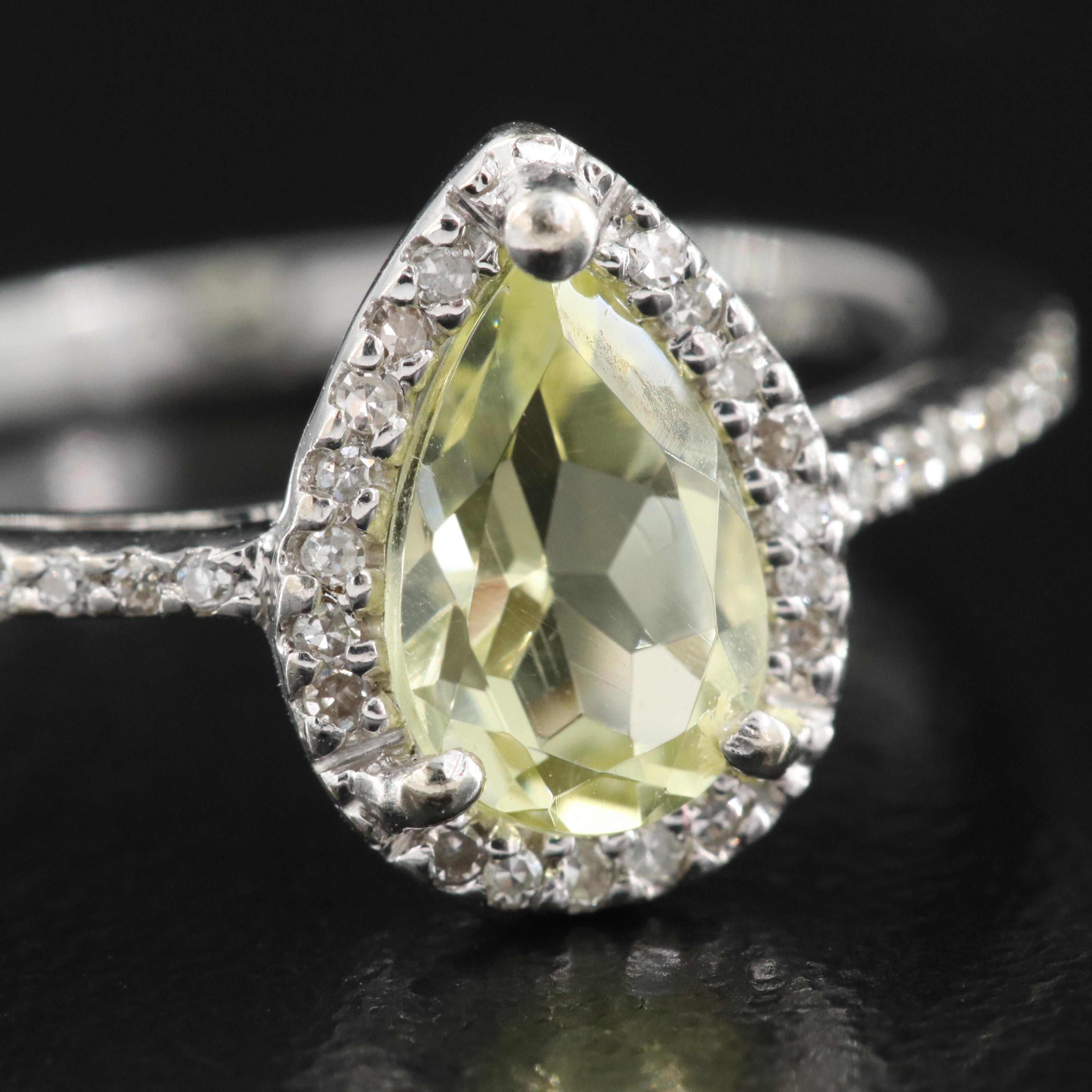 14K Citrine and Diamond Ring