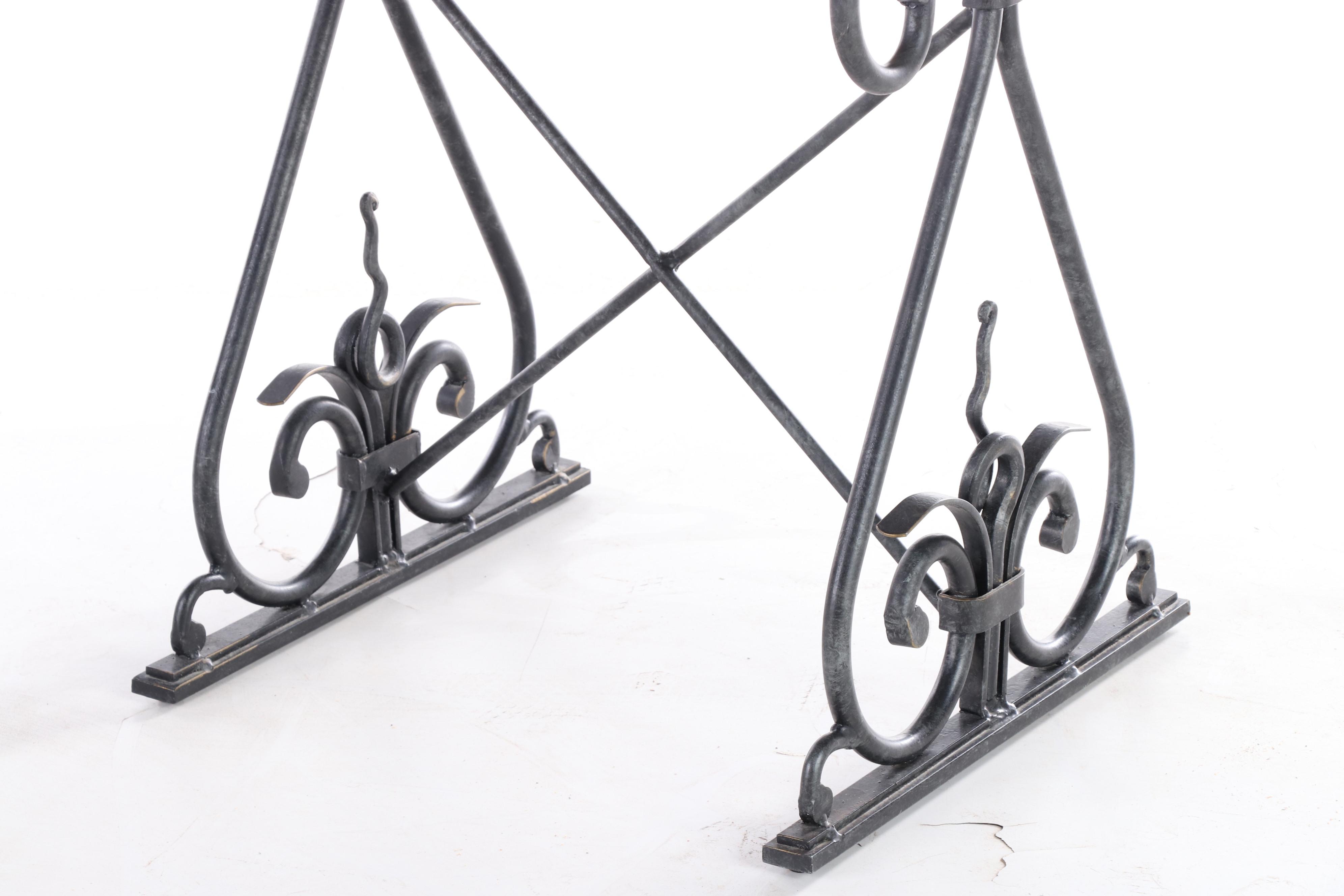 Henredon Spanish Colonial Style Pine and Wrought Iron Side Table