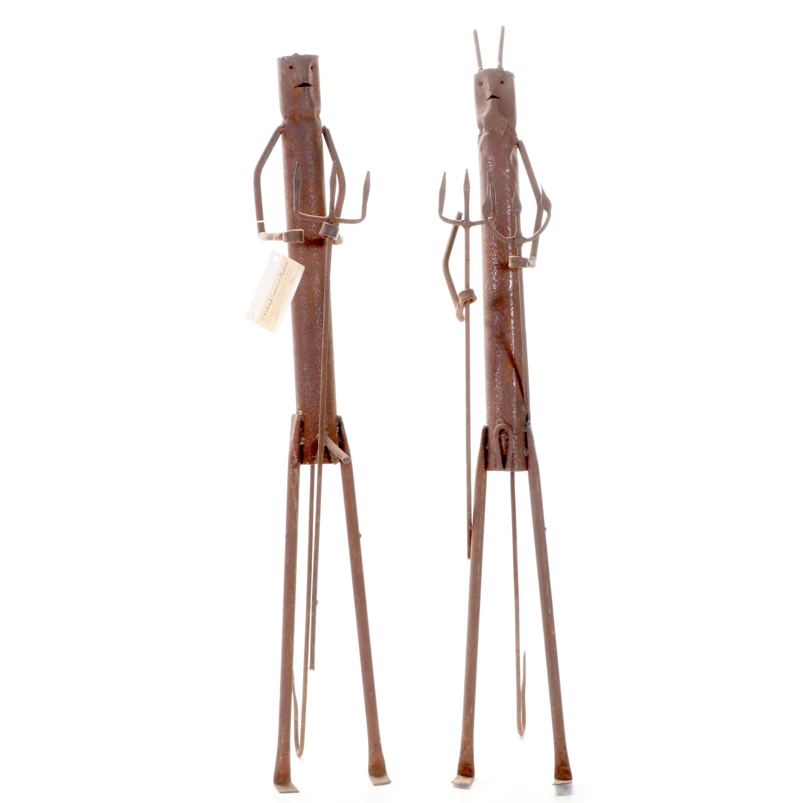 Brazilian Male and Female Candomble Jeje Iron Figures