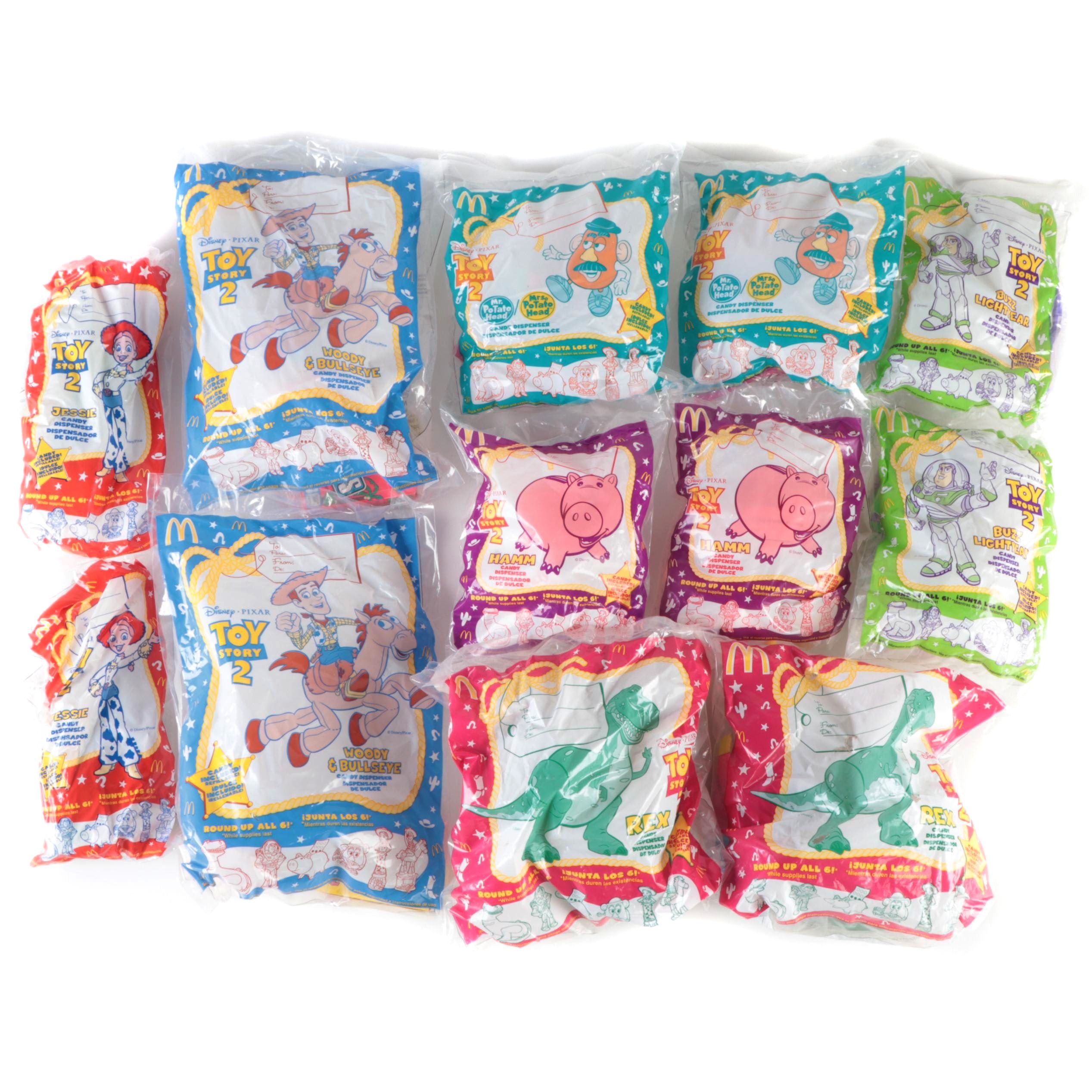 McDonald's Toy Story 2 Candy Dispensers Including Jessie, Hamm, Rex and More