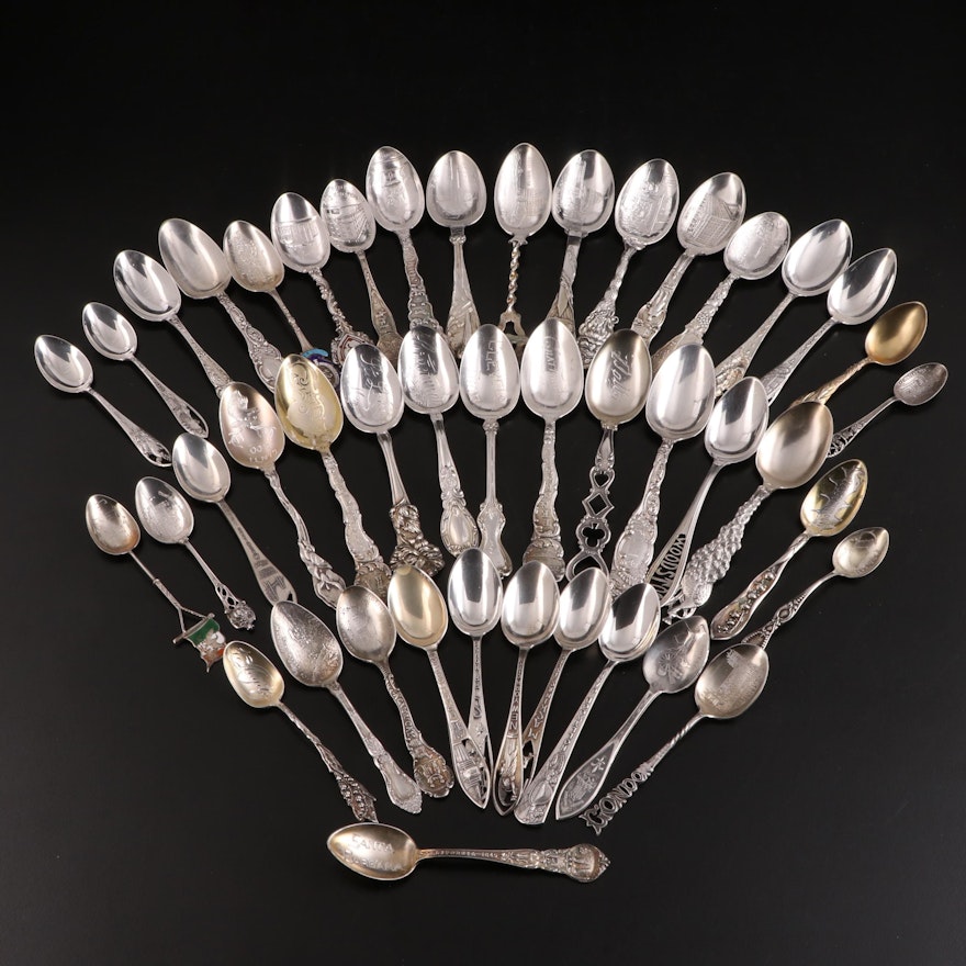 Towle Silversmiths and Paye & Baker with Other Sterling Silver Souvenir Spoons