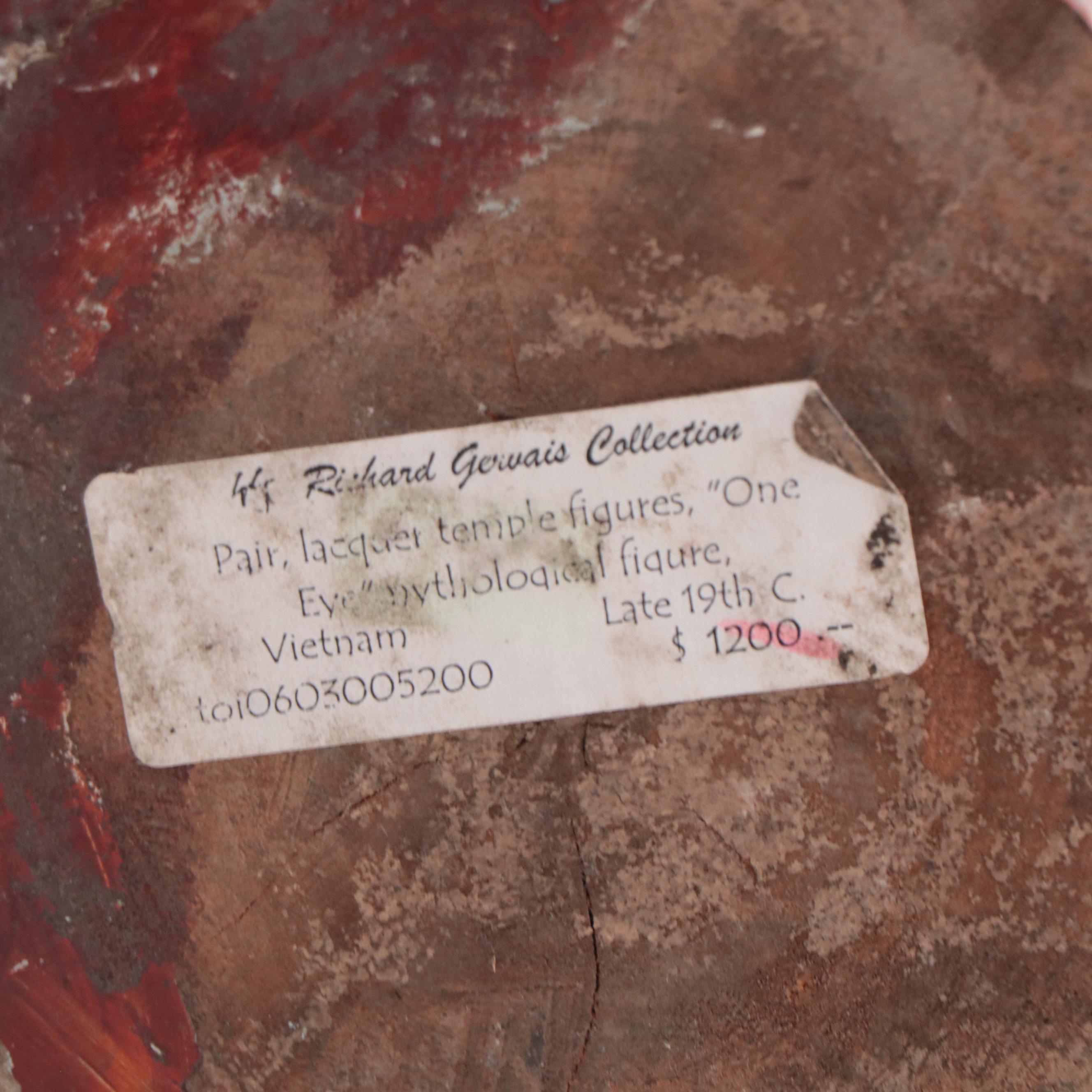 Vietnamese Lacquer Temple Figures, Late 19th Century