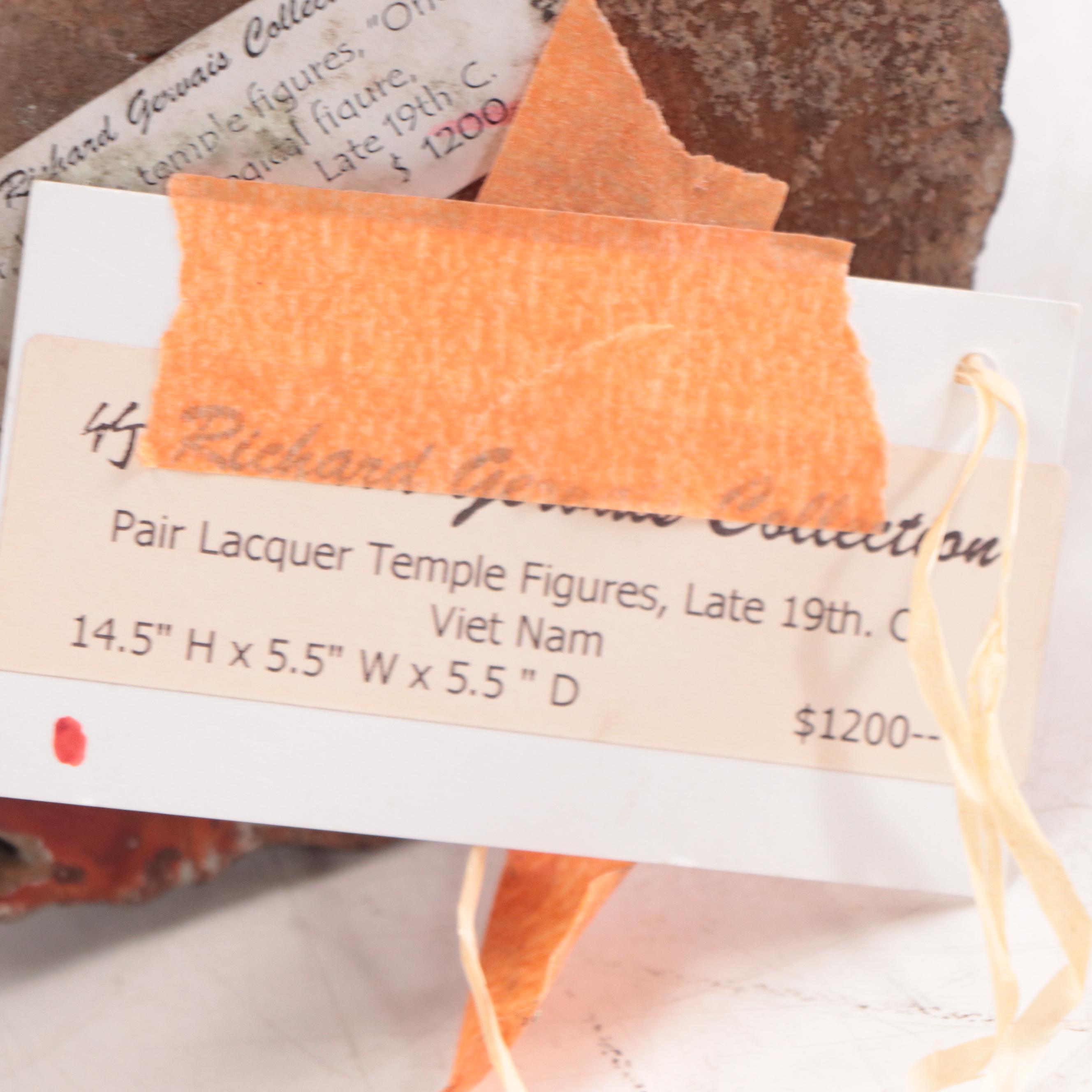 Vietnamese Lacquer Temple Figures, Late 19th Century