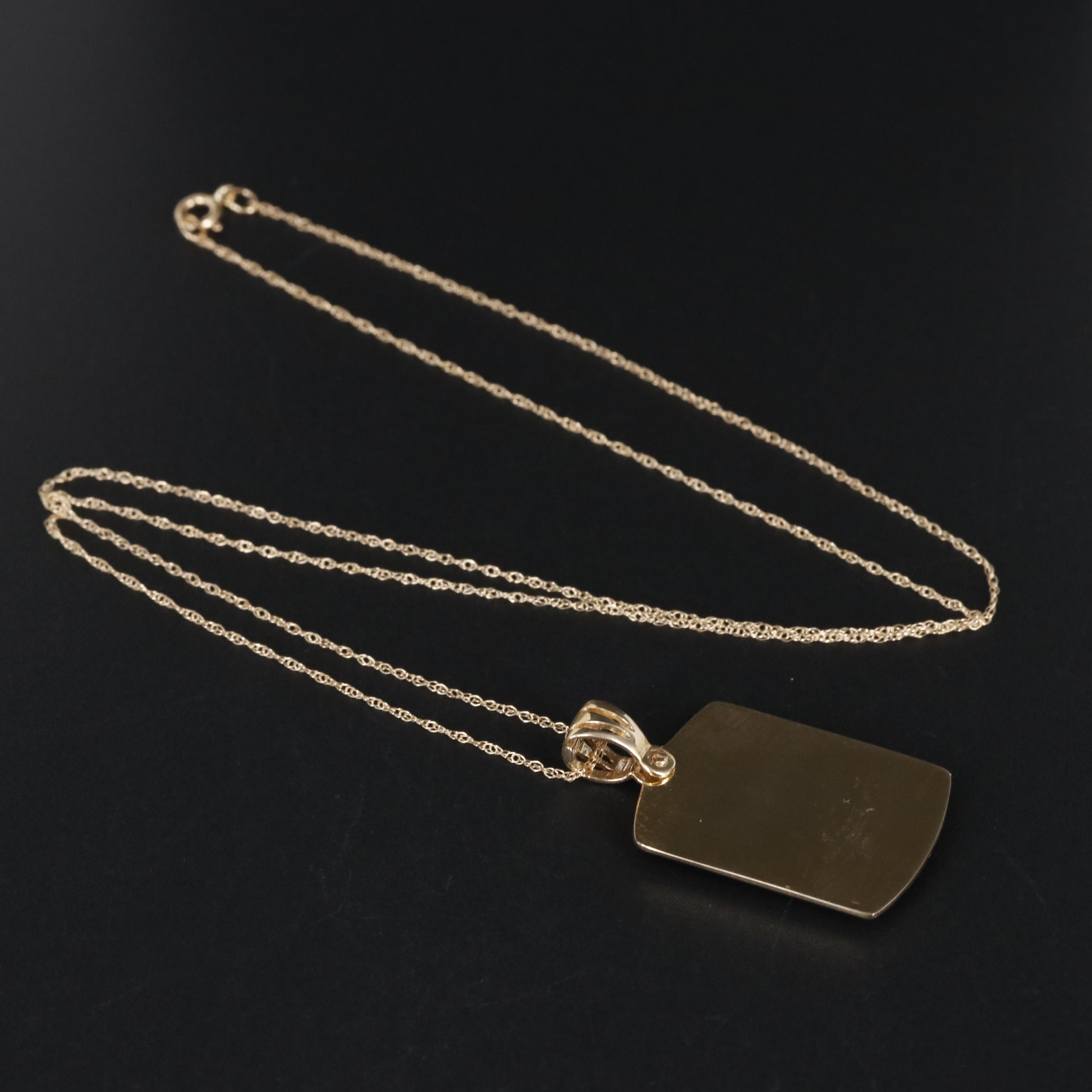 10K Biblical Pendant Necklace