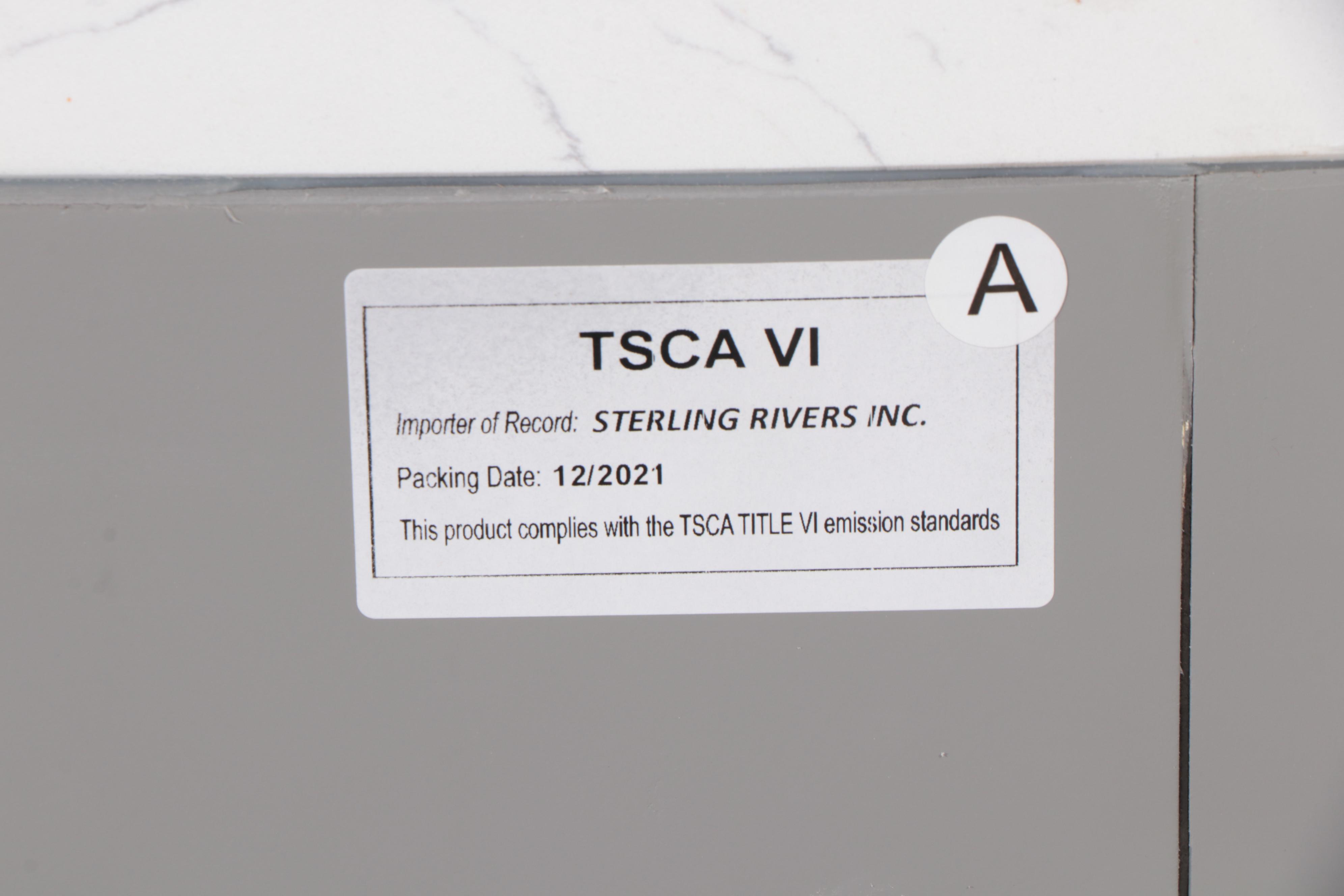 Sterling Rivers "Jasper" Painted Pine, White Top and Single Sink Bathroom Vanity