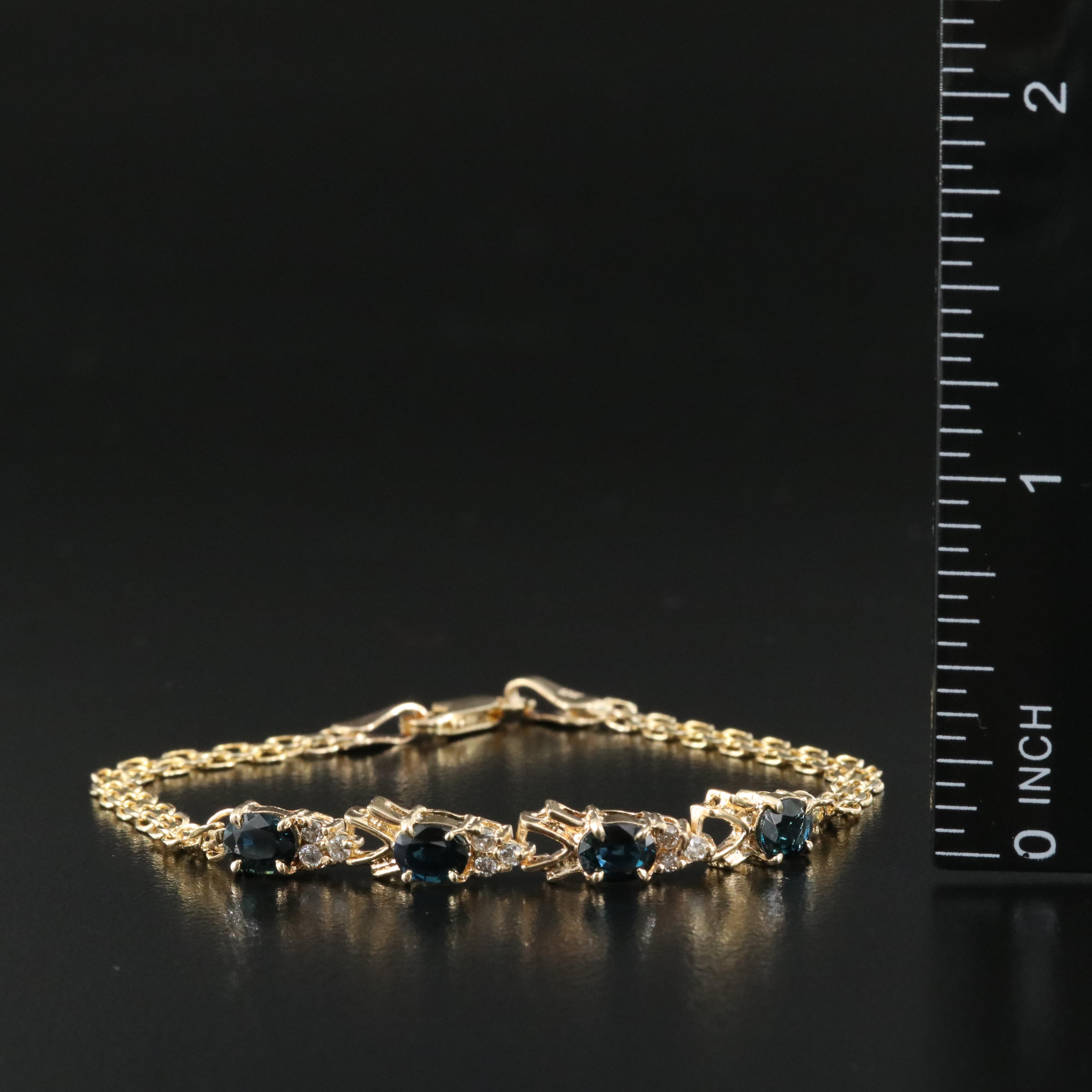 Italian 14K Sapphire and Diamond Bracelet