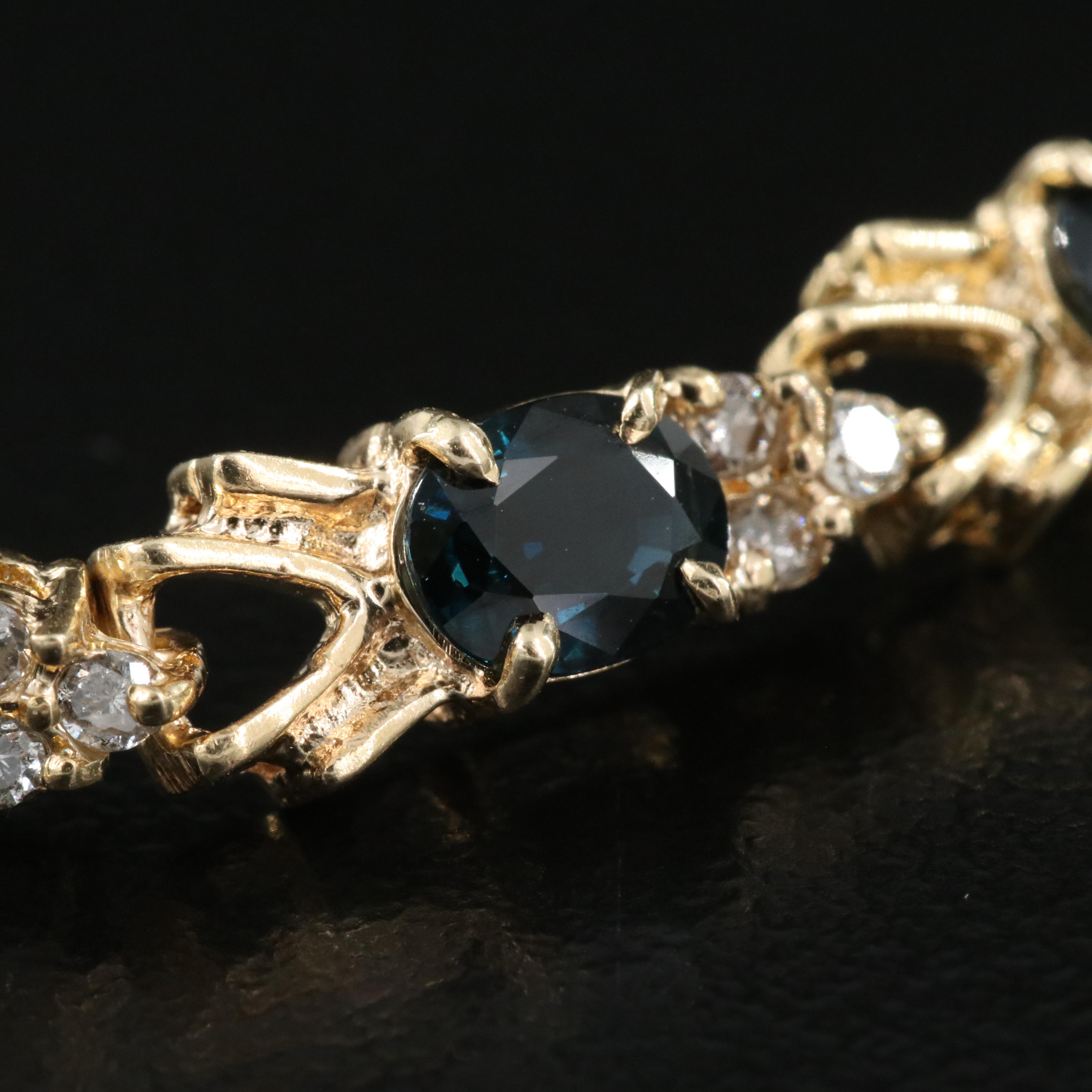 Italian 14K Sapphire and Diamond Bracelet
