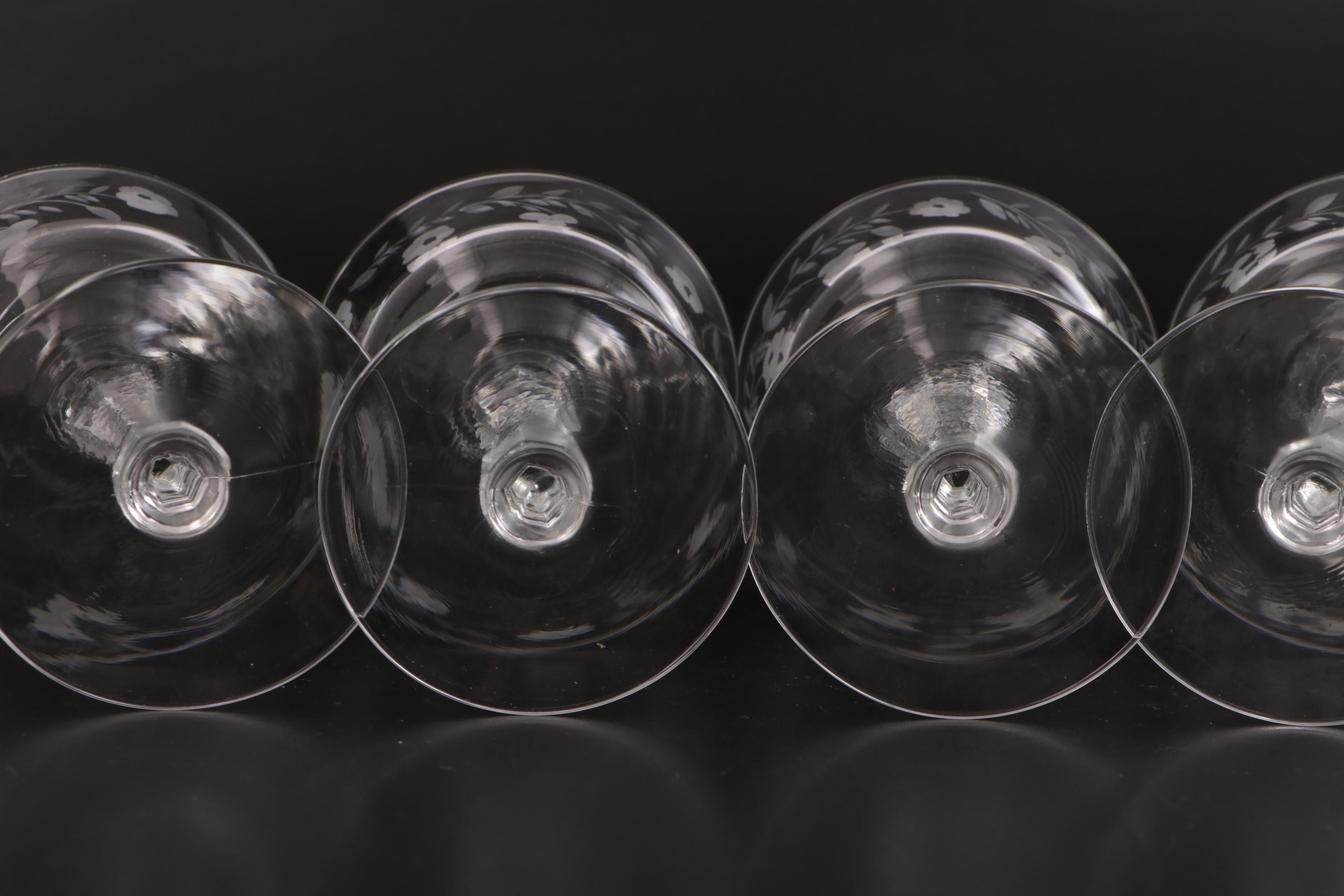 Rock Sharpe Champagne Sherbet Coupes with Other Glass Tableware