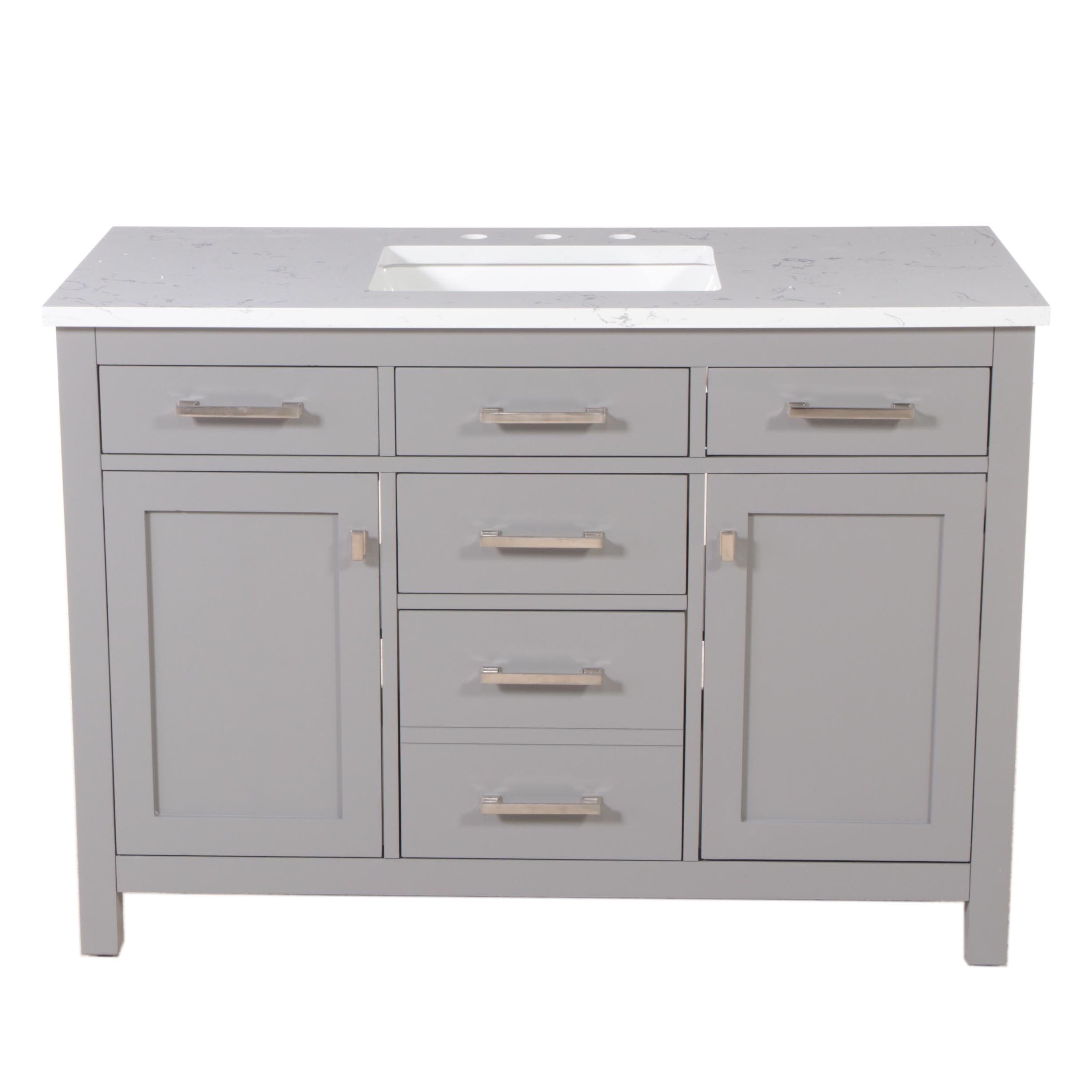 Sterling Rivers "Jasper" Painted Pine, White Top and Single Sink Bathroom Vanity