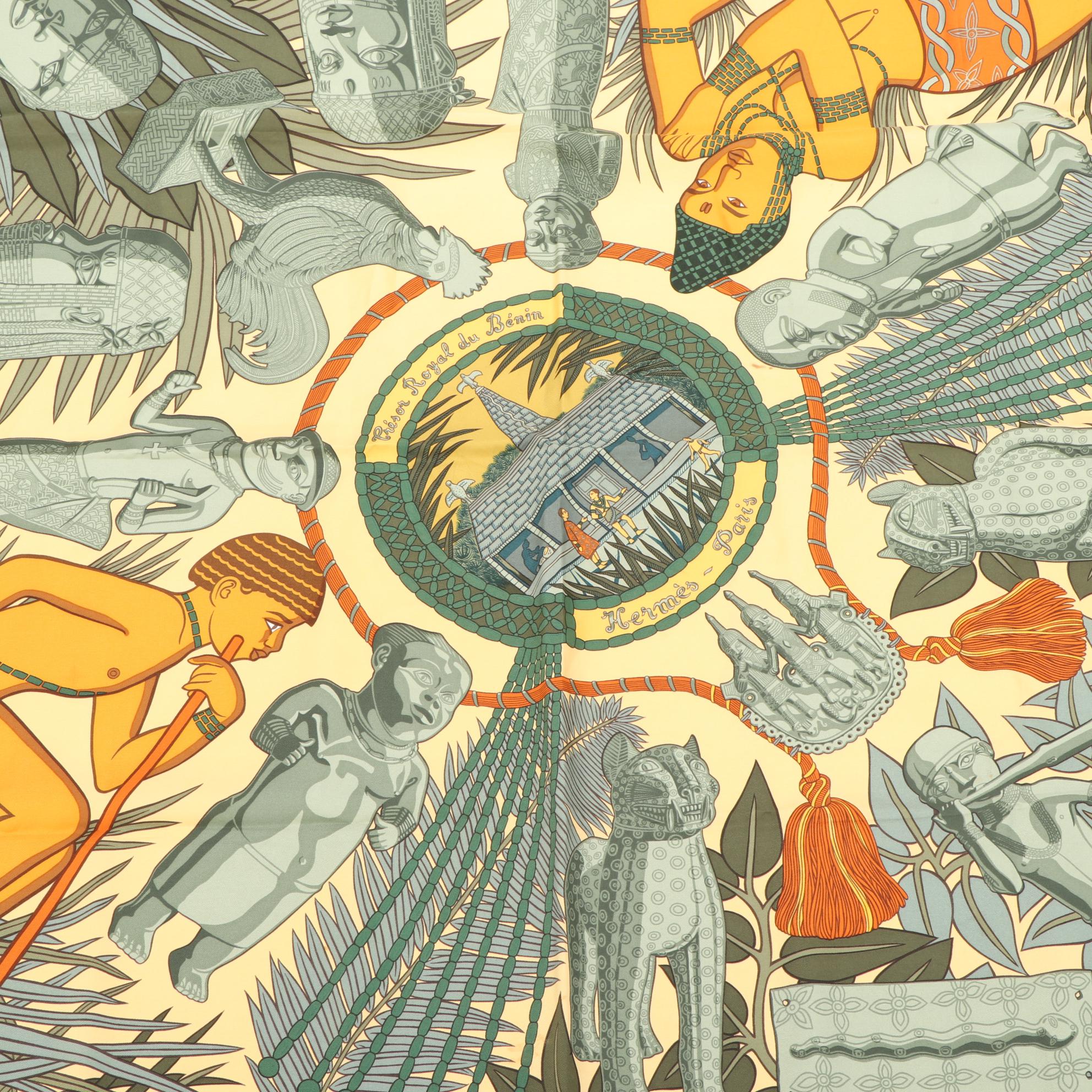 Hermès "Trésor Royal du Bénin" Silk Twill Scarf 90