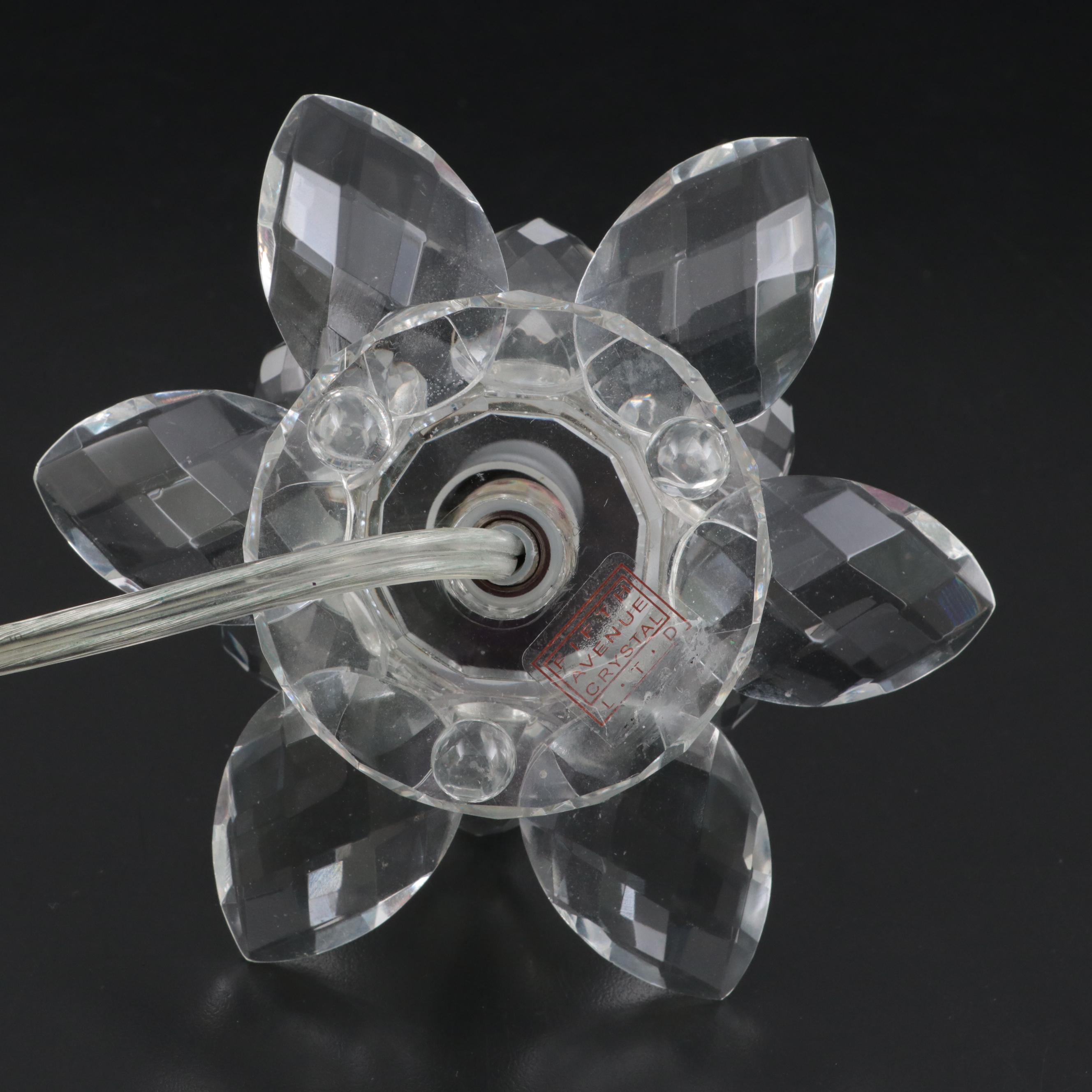 Fifth Avenue Crystal Vanity Lamp with Two Swarovski Swan Figurines and More